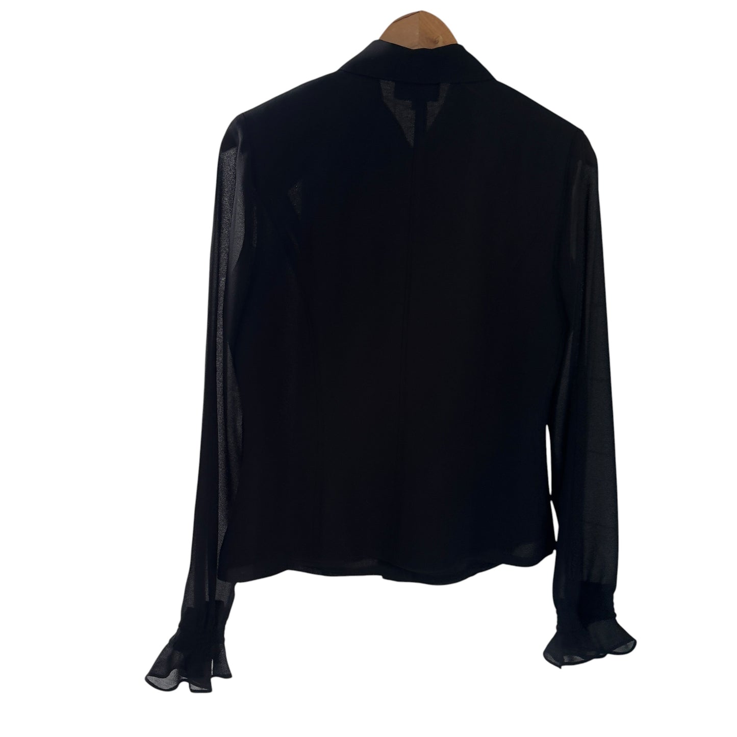 EDGAR VOS Vintage Black Ruffled Long Sleeves Jacket/Blouse.