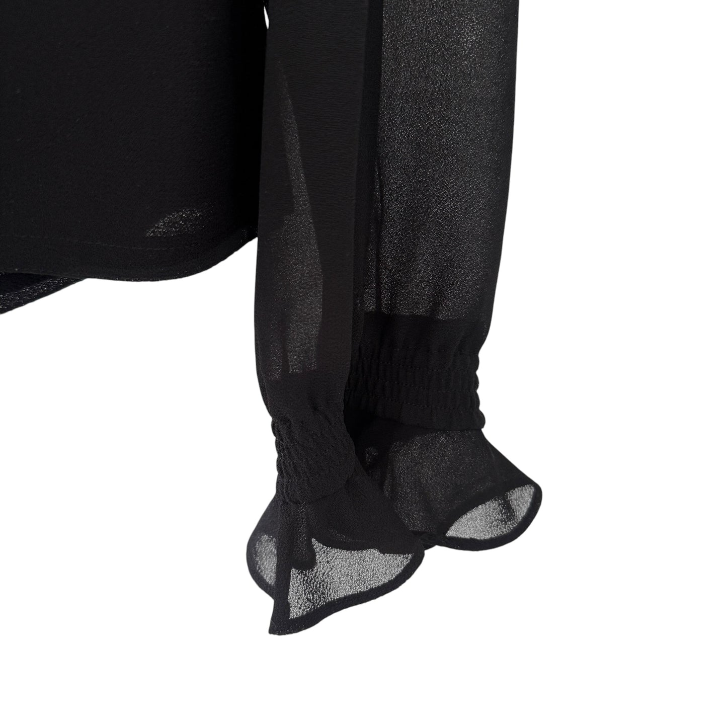 EDGAR VOS Vintage Black Ruffled Long Sleeves Jacket/Blouse.