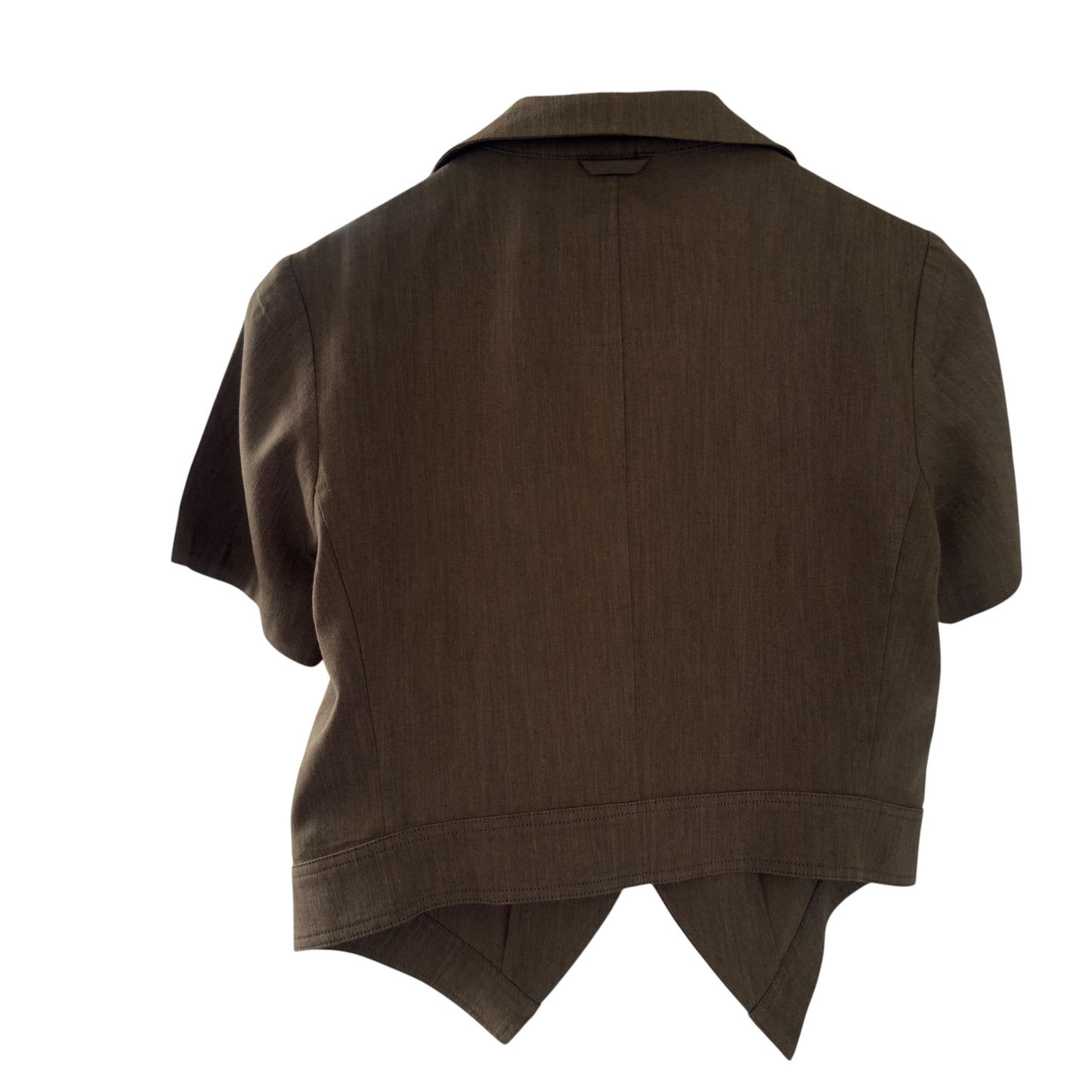 Y’s (YOHJI YAMAMOTO) Vintage Khaki Green Short Sleeve Lightweight Jacket.
