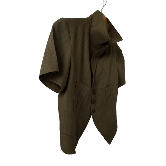 Y’s (YOHJI YAMAMOTO) Vintage Khaki Green Short Sleeve Lightweight Jacket.