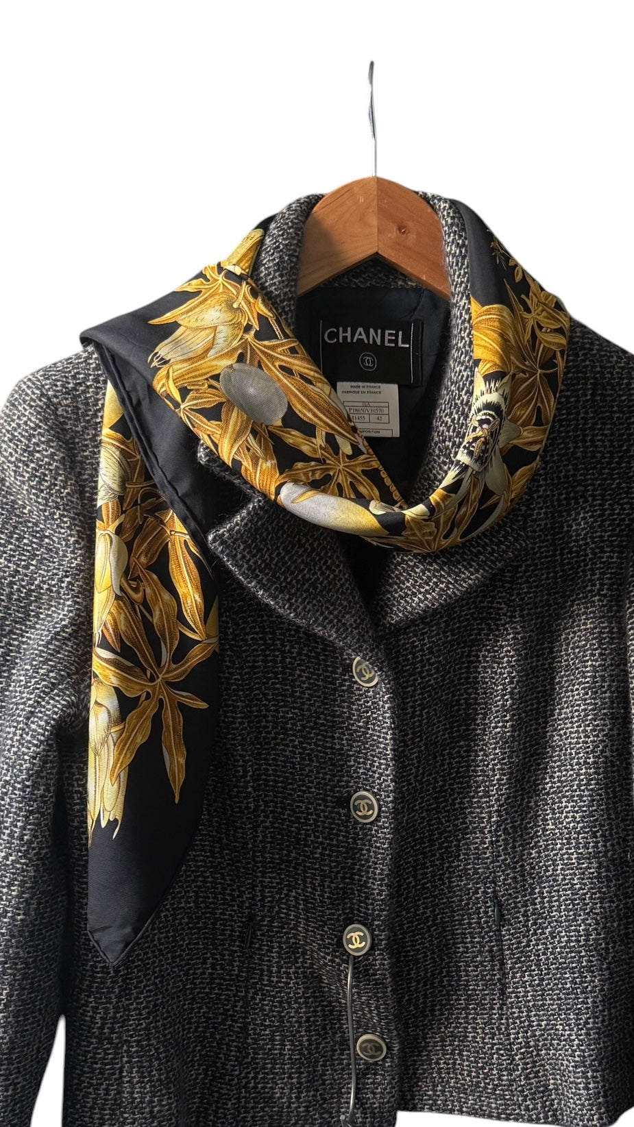 HERMES vintage silk scarf. Passiflores by V. Dawlat