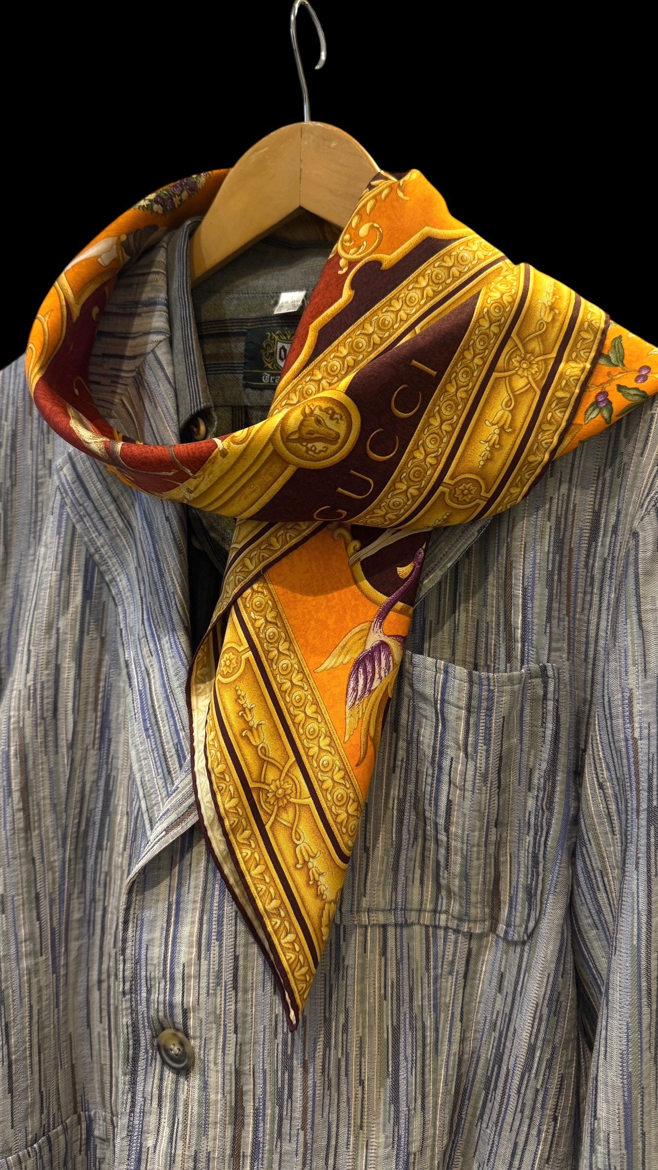 GUCCI Diana vintage silk scarf.