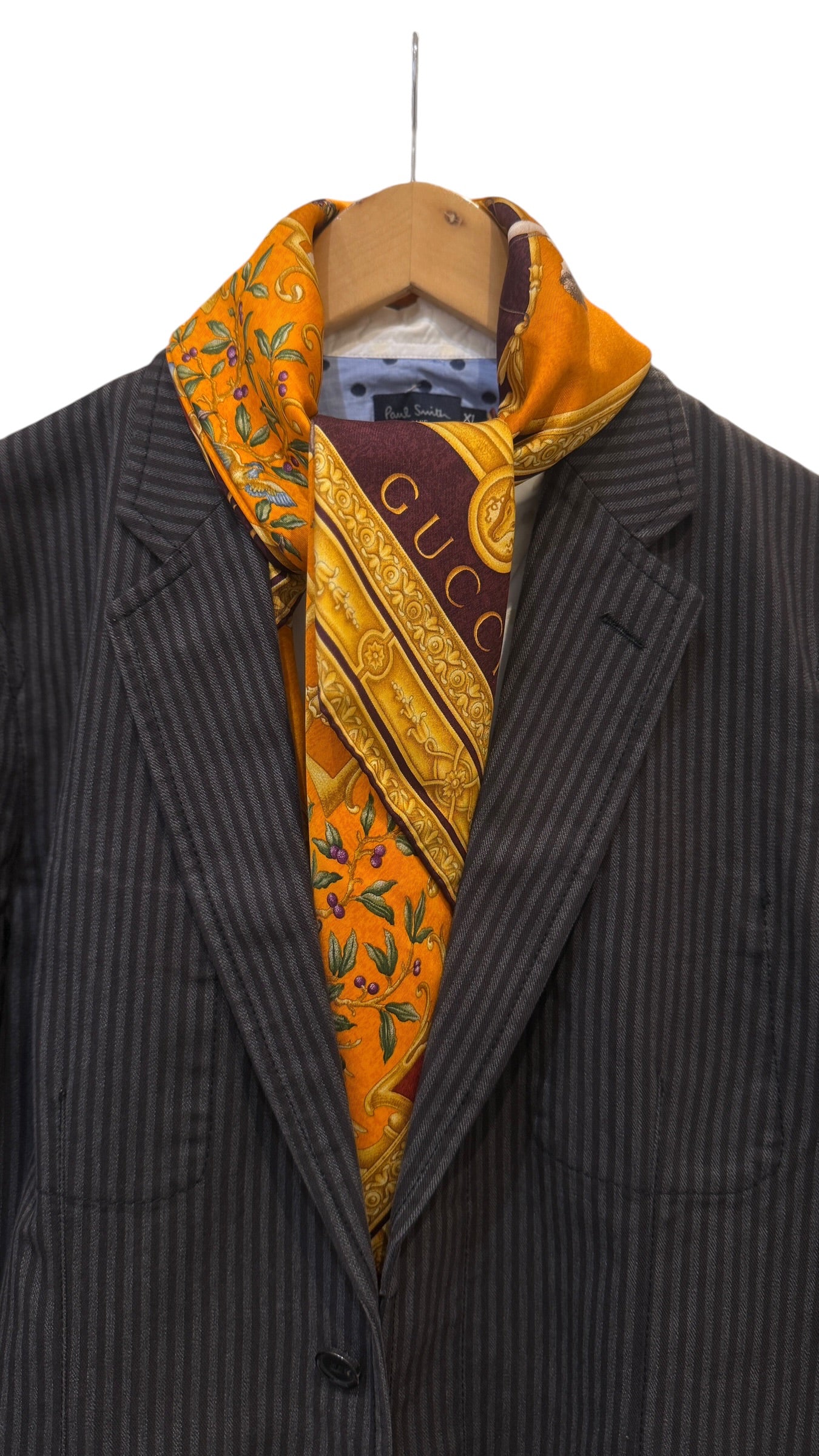 GUCCI Diana vintage silk scarf.
