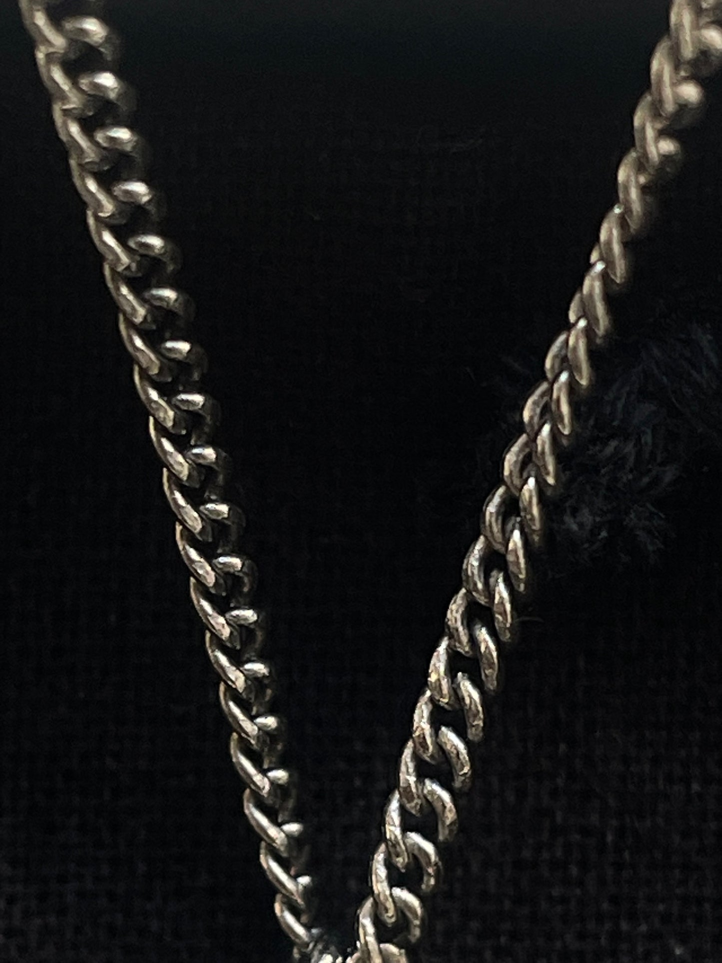 CHANEL Silver Plated Necklace (Floral & CC Logo Pendant)