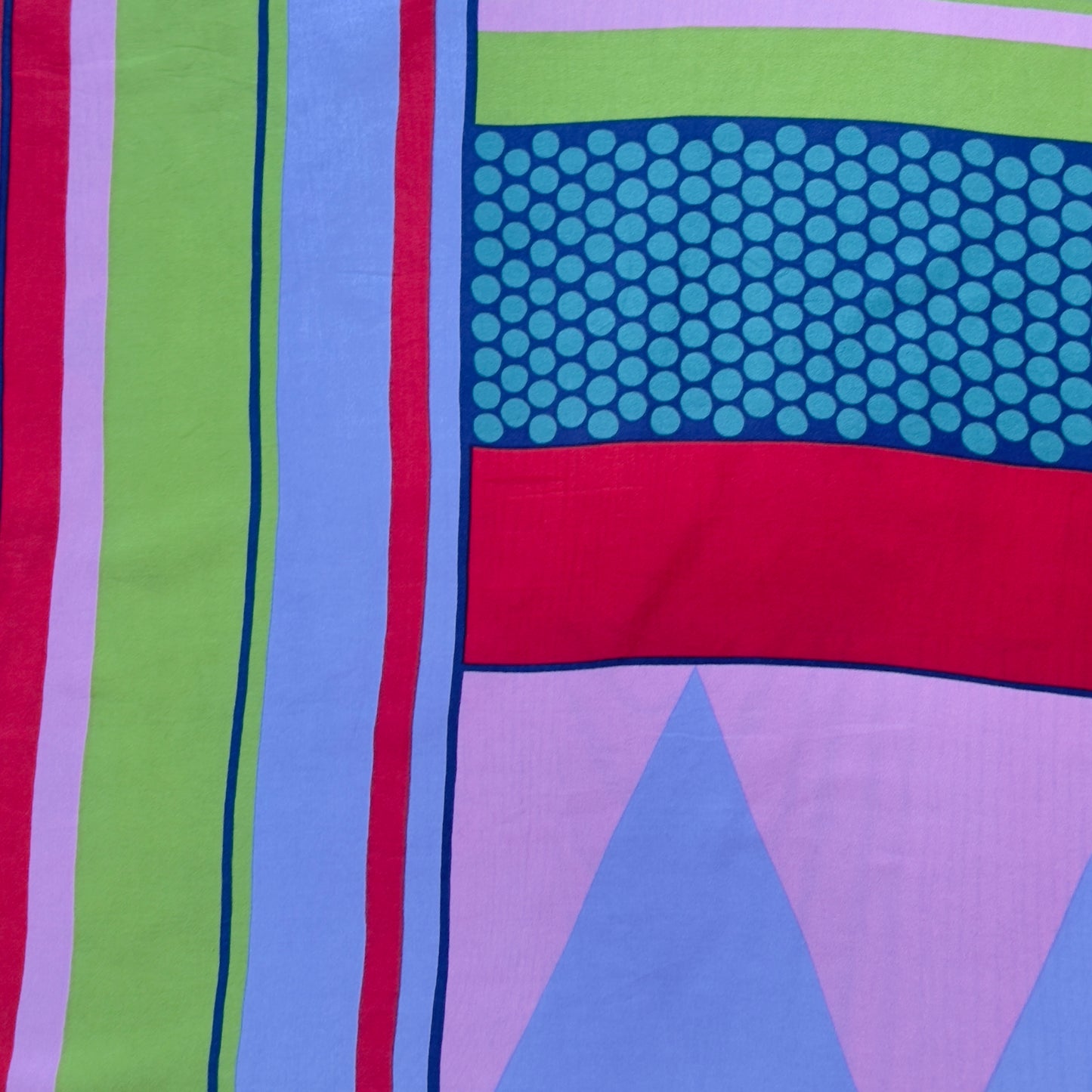 CHRISTIAN FISCHBACHER Vintage Lavender Geometric Crepe Silk Scarf (77 cm by 77 cm)