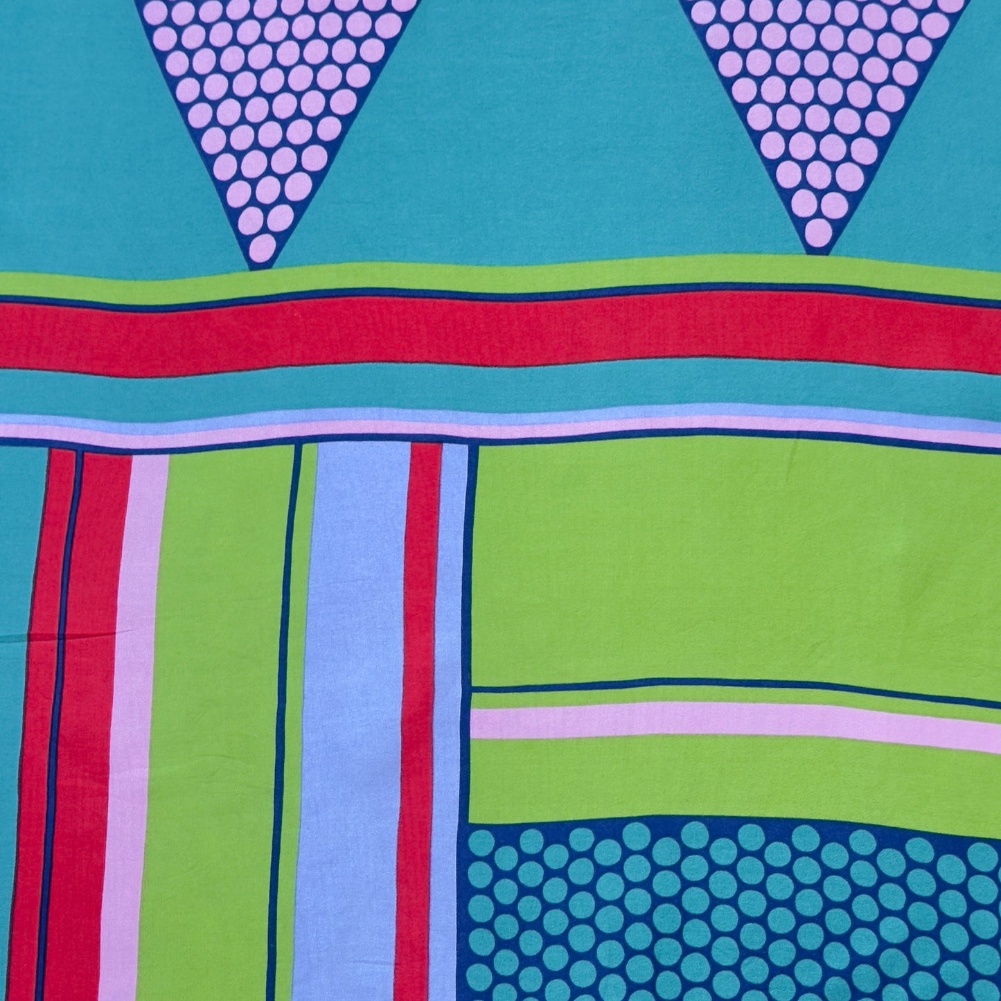 CHRISTIAN FISCHBACHER Vintage Lavender Geometric Crepe Silk Scarf (77 cm by 77 cm)