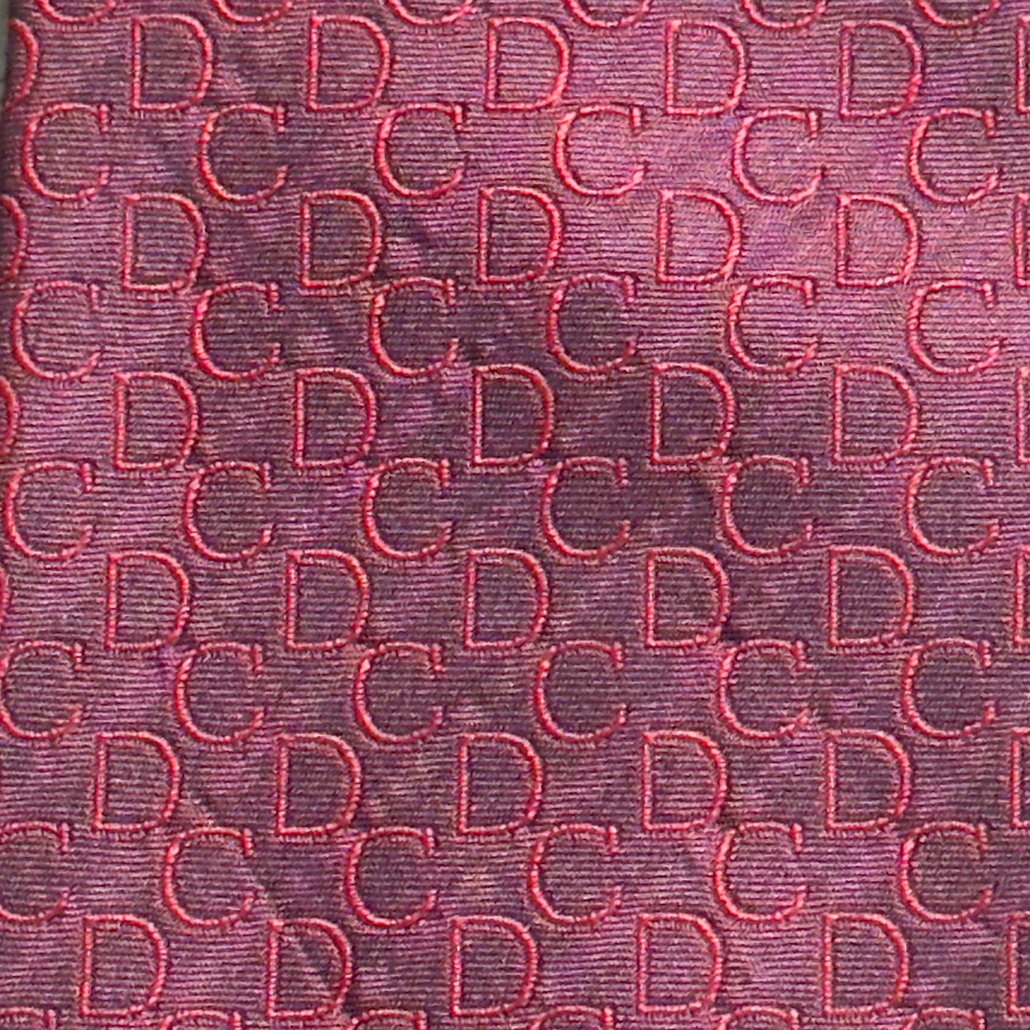 (CHRISTIAN) DIOR Vintage Burgundy CD Logos Silk Jacquard Tie (8.7 cm by 150 cm)