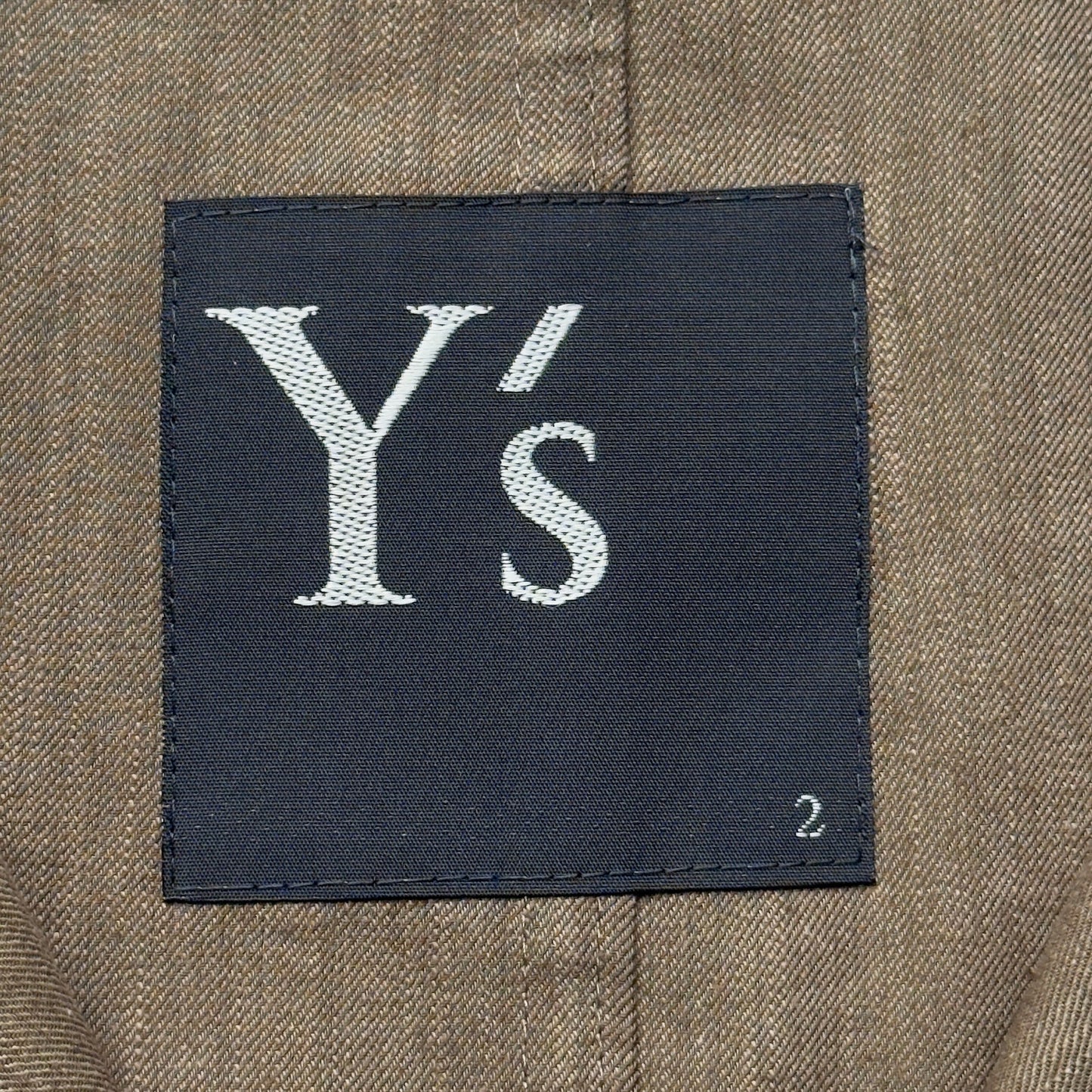 Y’s (YOHJI YAMAMOTO) Vintage Khaki Green Short Sleeve Lightweight Jacket.