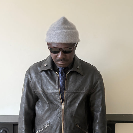 LES COPAINS Vintage Navy Blue Geometric Silk Tie (9.6 cm by 151 cm) Normal Front Size