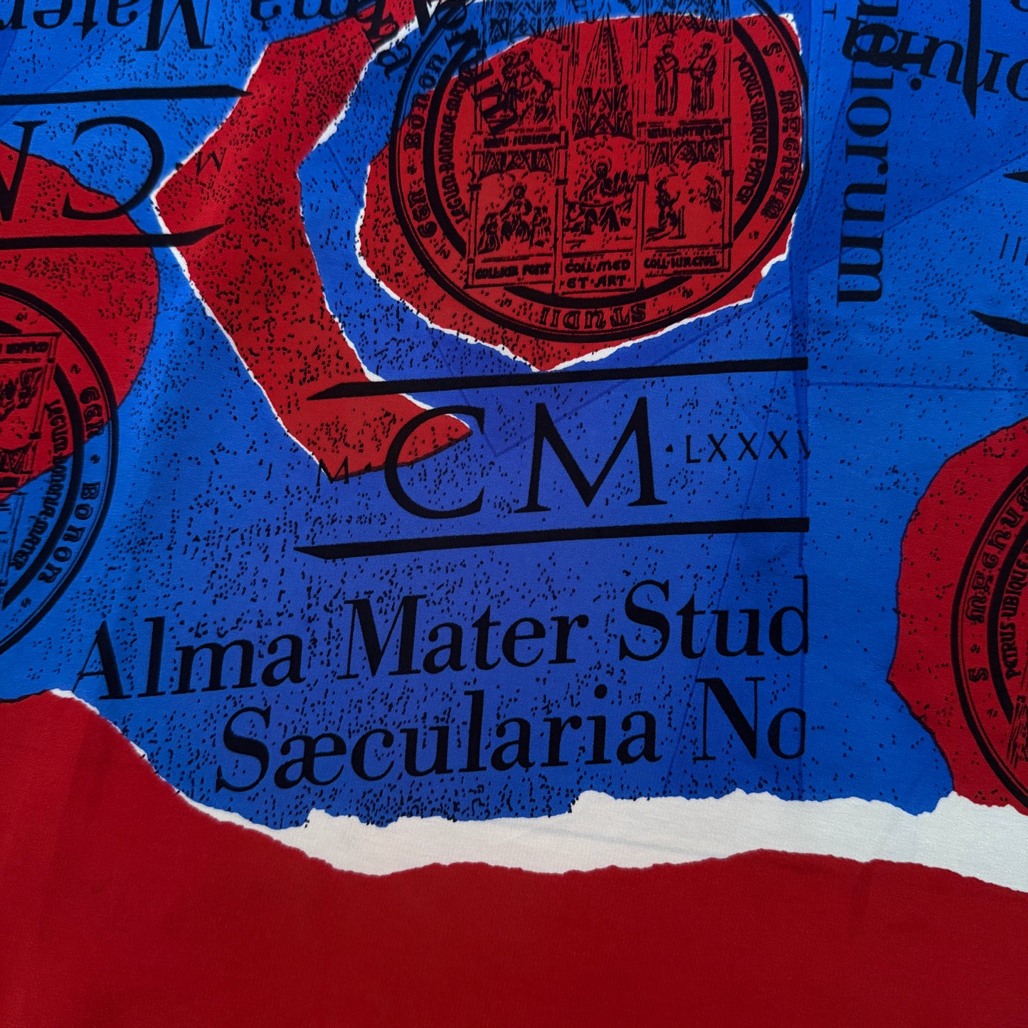 CERRUTI 1881 Vintage Electric Blue Novelty Crepe Silk Scarf. Hand rolled hem (80 cm by 85 cm)