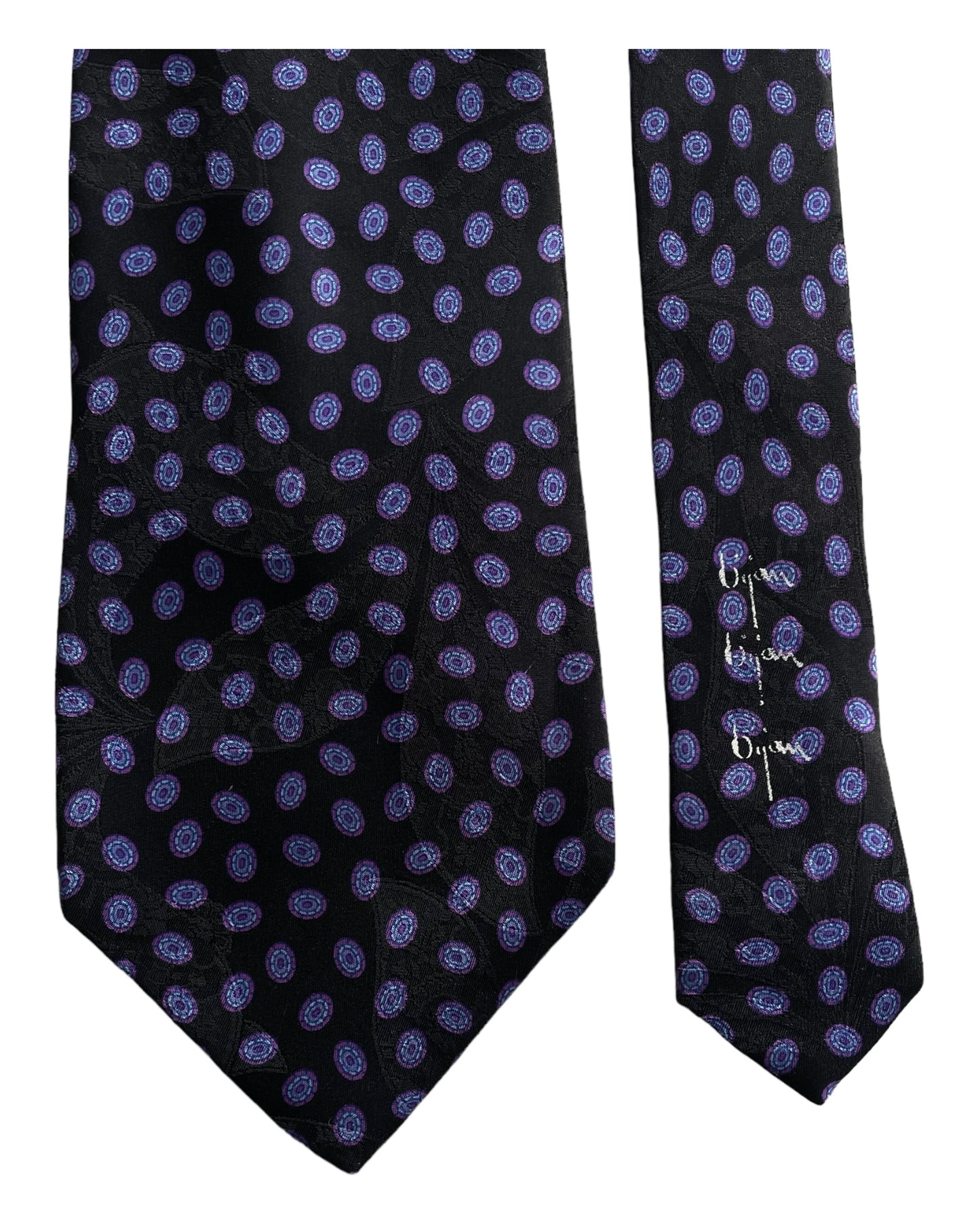 Bijan vintage crepe silk jacquard tie