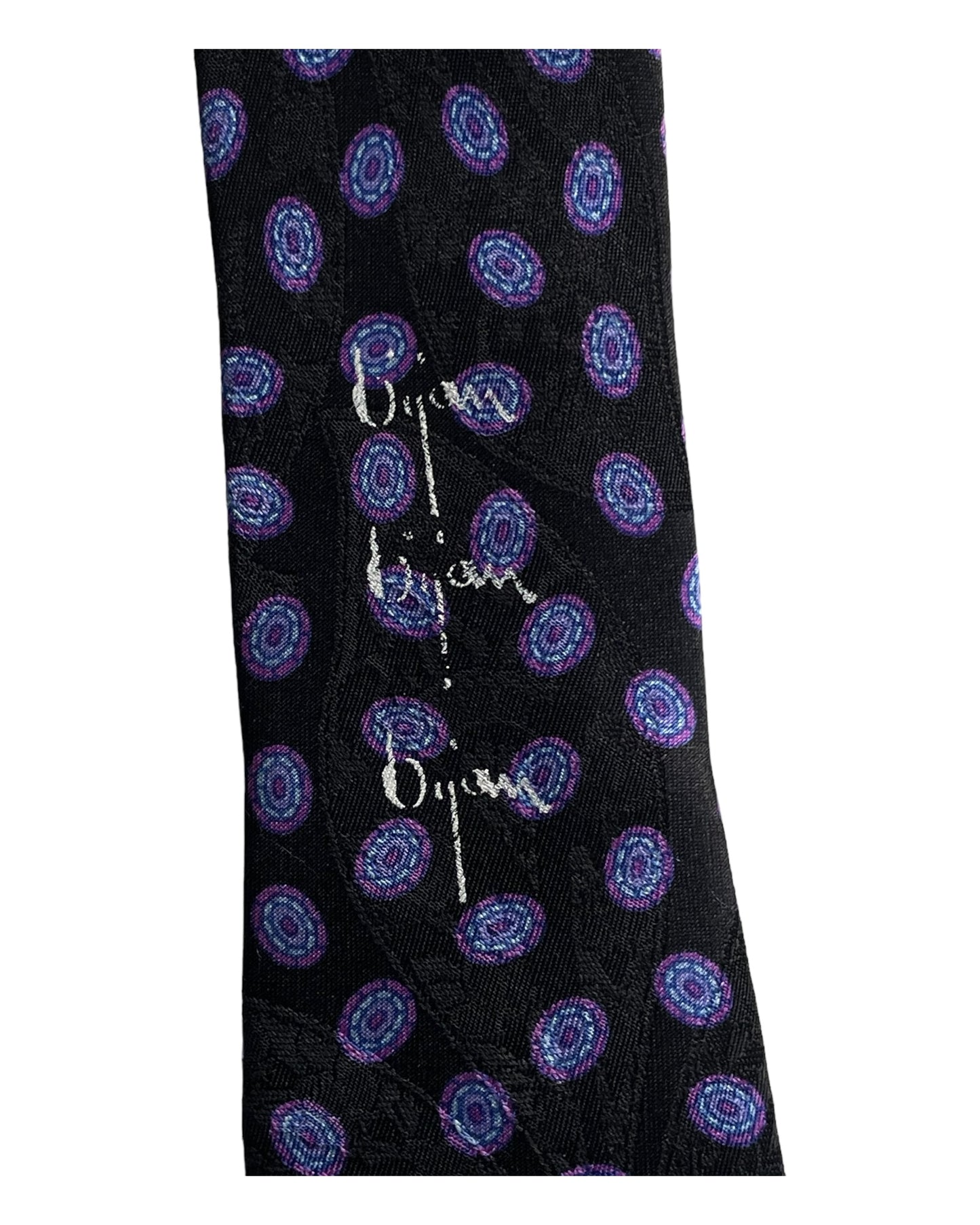 Bijan vintage crepe silk jacquard tie