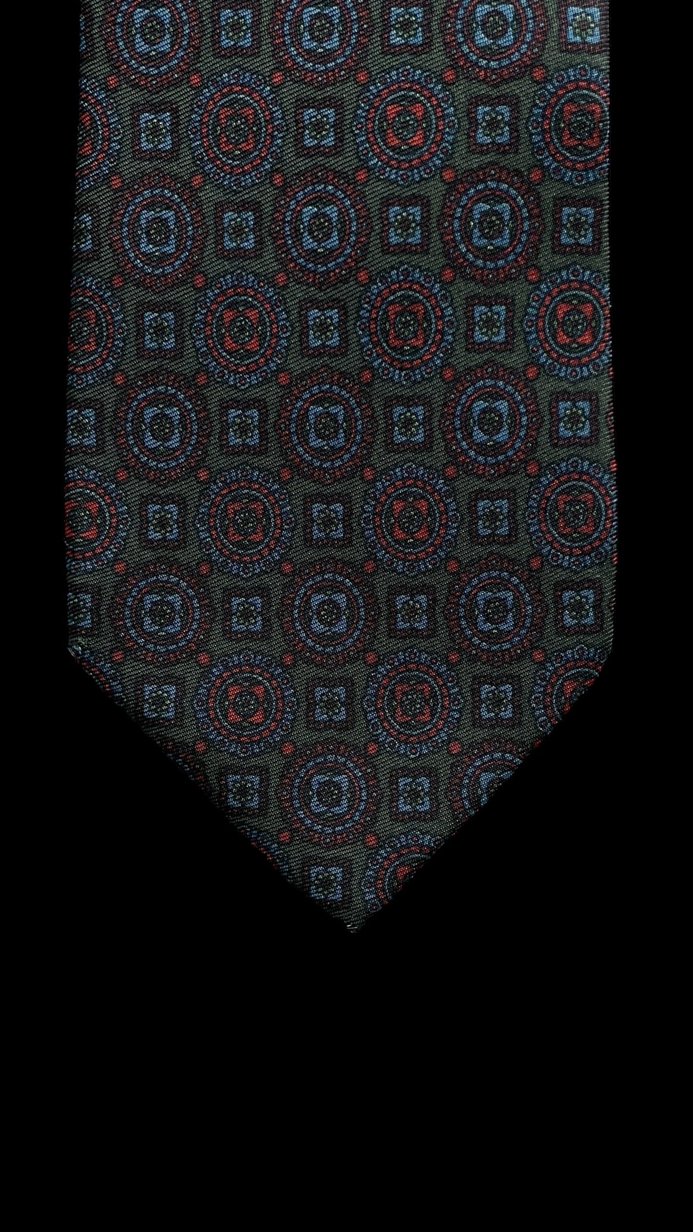 Ermenegildo Zegna Vintage Silk Tie (6.8 cm by 144 cm) Dark Green Paisley Printed.