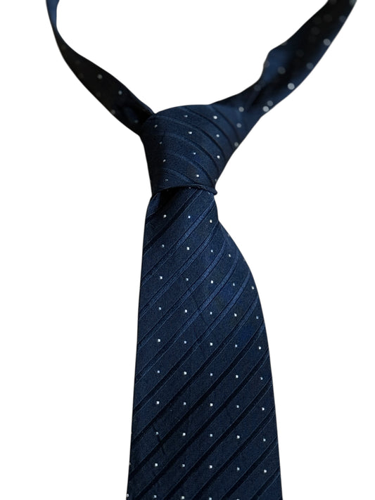 Vintage Black Polka Dots Silk Jacquard Tie By CHRISTIAN DIOR (7.8 cm by 152 cm)