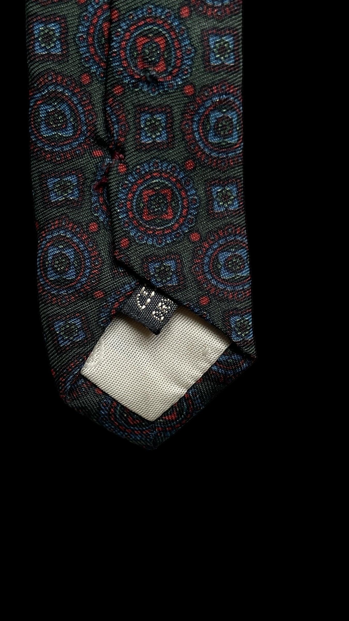 Ermenegildo Zegna Vintage Silk Tie (6.8 cm by 144 cm) Dark Green Paisley Printed.