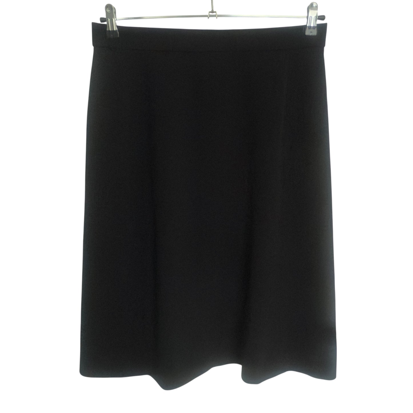 HERMES Vintage Black Wool Skirt. Size 46 (Large).