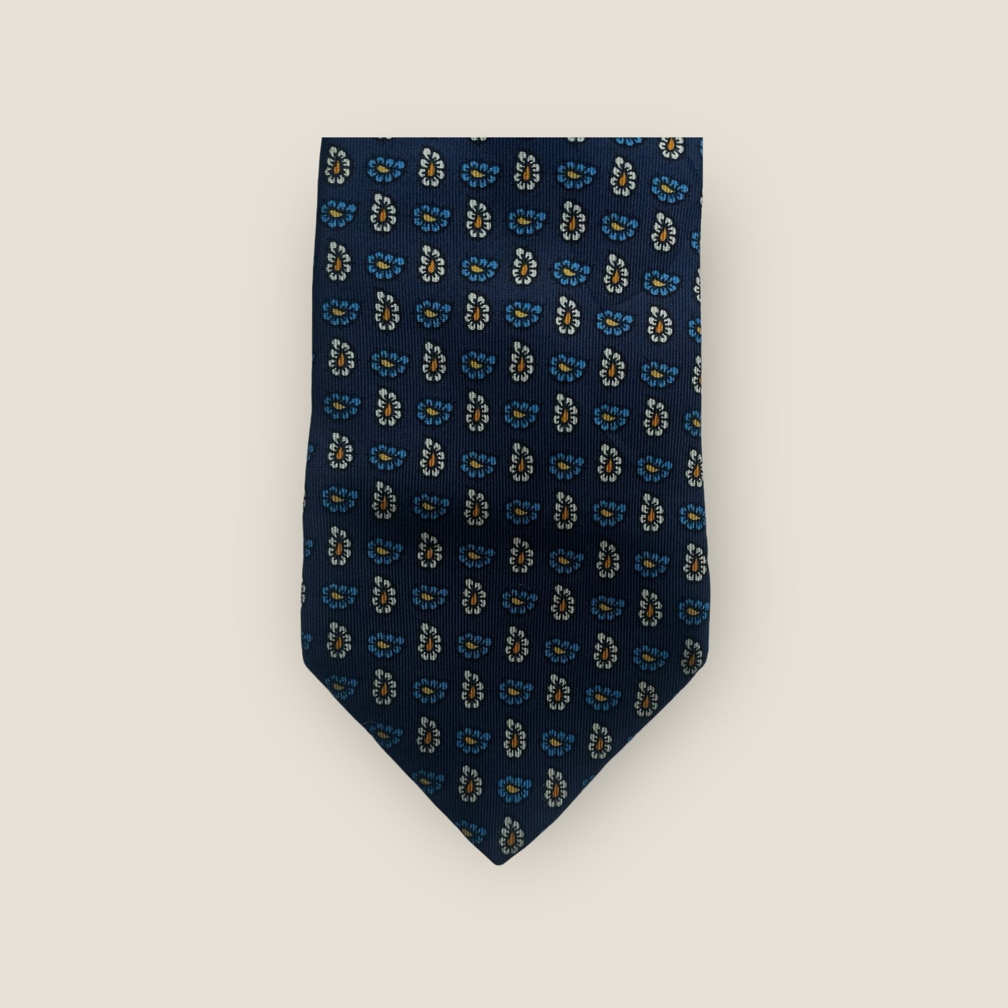 DRAKE’S Vintage navy-blue paisley silk tie (10 cm by 150 cm)