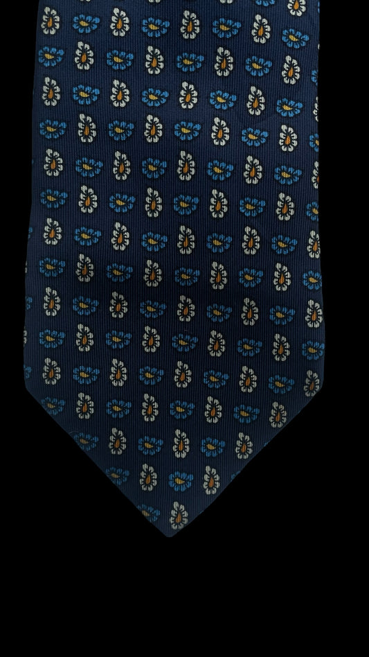 DRAKE’S Vintage navy-blue paisley silk tie (10 cm by 150 cm)