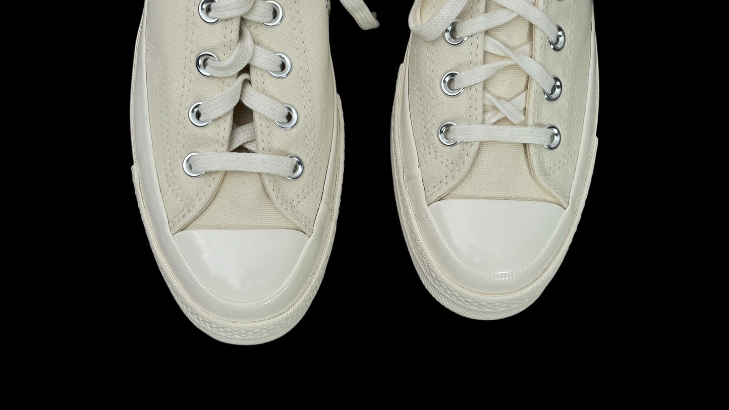 CdG Unisex Off White Converse Sneakers (Euro Unisex Size 41) U.K. Men’s 7.5, Women’s 9.5