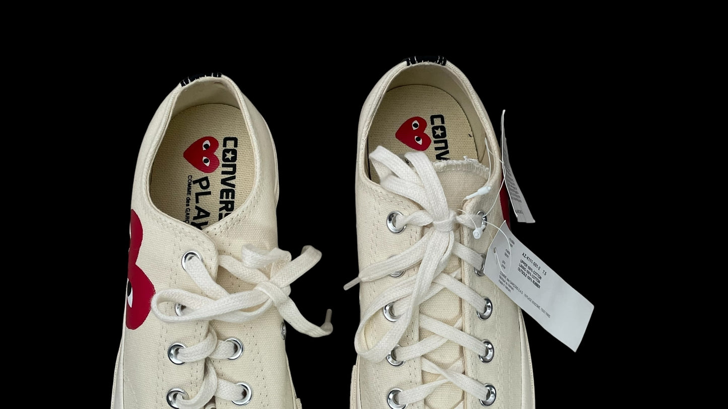 CdG Unisex Off White Converse Sneakers (Euro Unisex Size 41) U.K. Men’s 7.5, Women’s 9.5