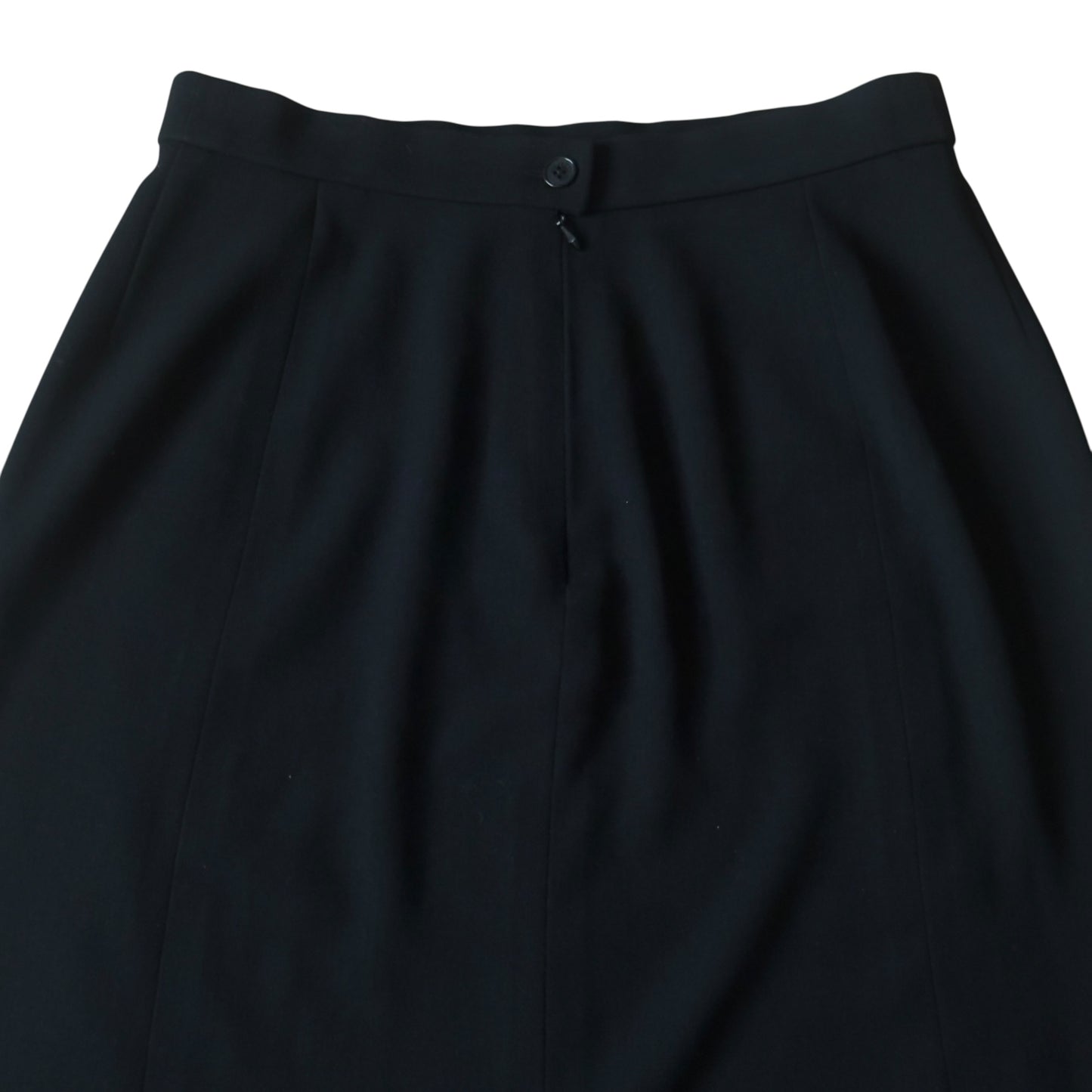 HERMES Vintage Black Wool Skirt. Size 46 (Large).
