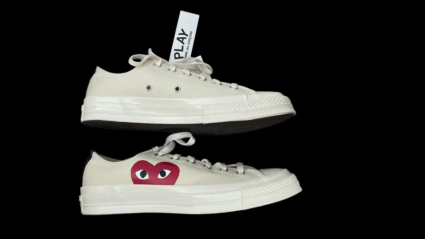 CdG Unisex Off White Converse Sneakers (Euro Unisex Size 41) U.K. Men’s 7.5, Women’s 9.5