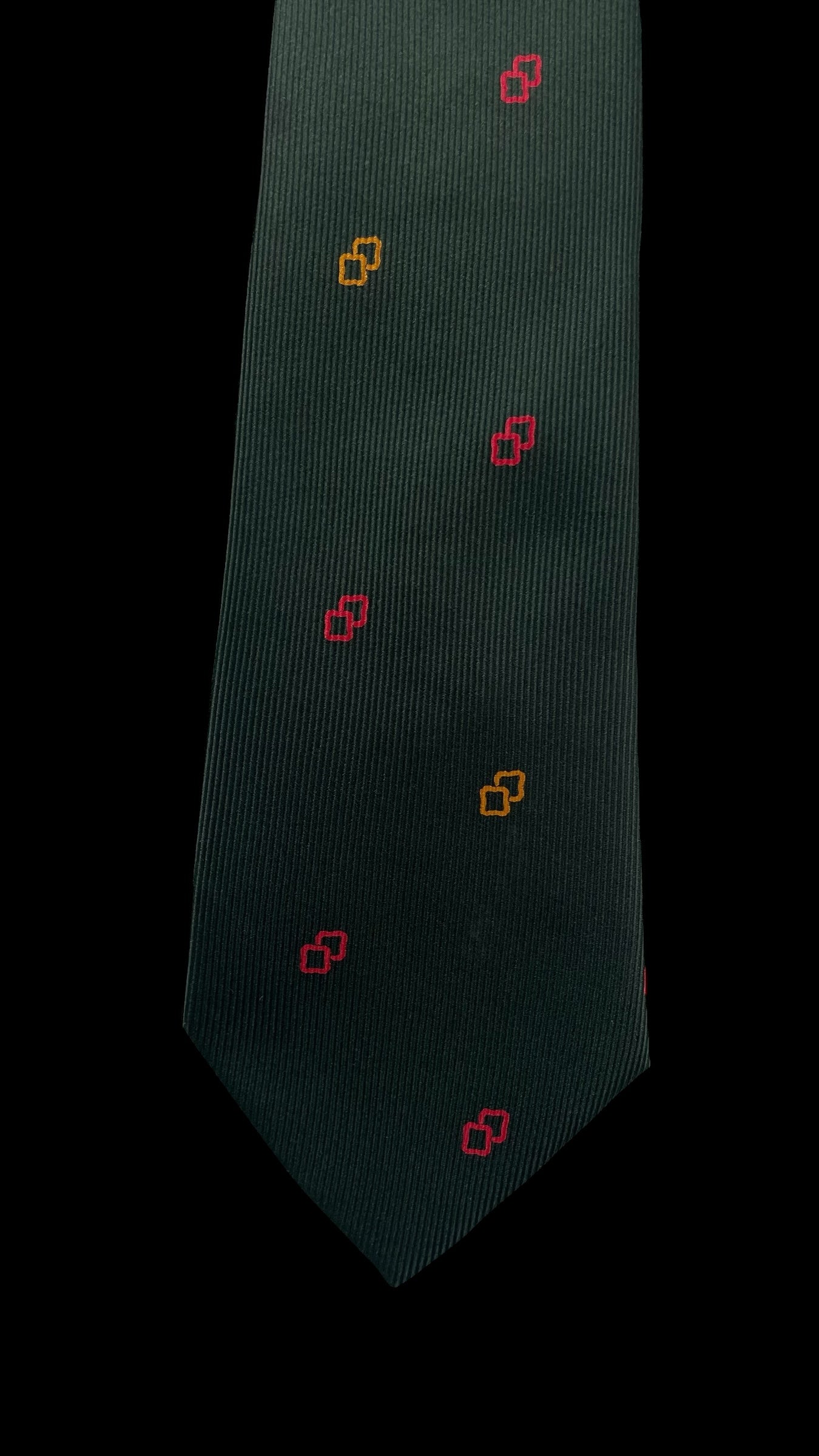 Dark Green Geometric Dots Vintage Silk Tie by CHLOE (7.2 cm by 148 cm) Medium front size.