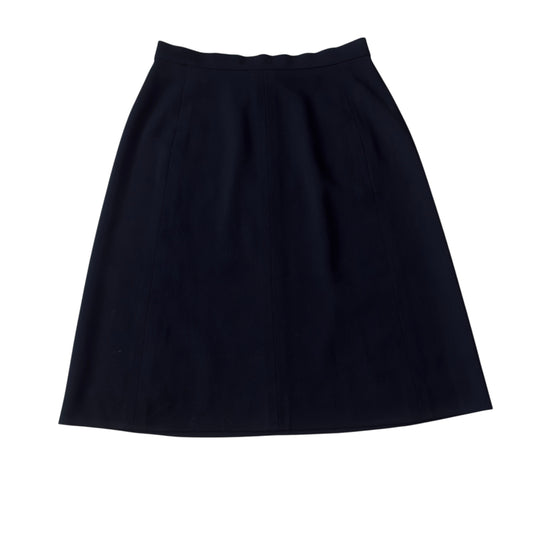 HERMES Vintage Black Wool Skirt. Size 46 (Large).