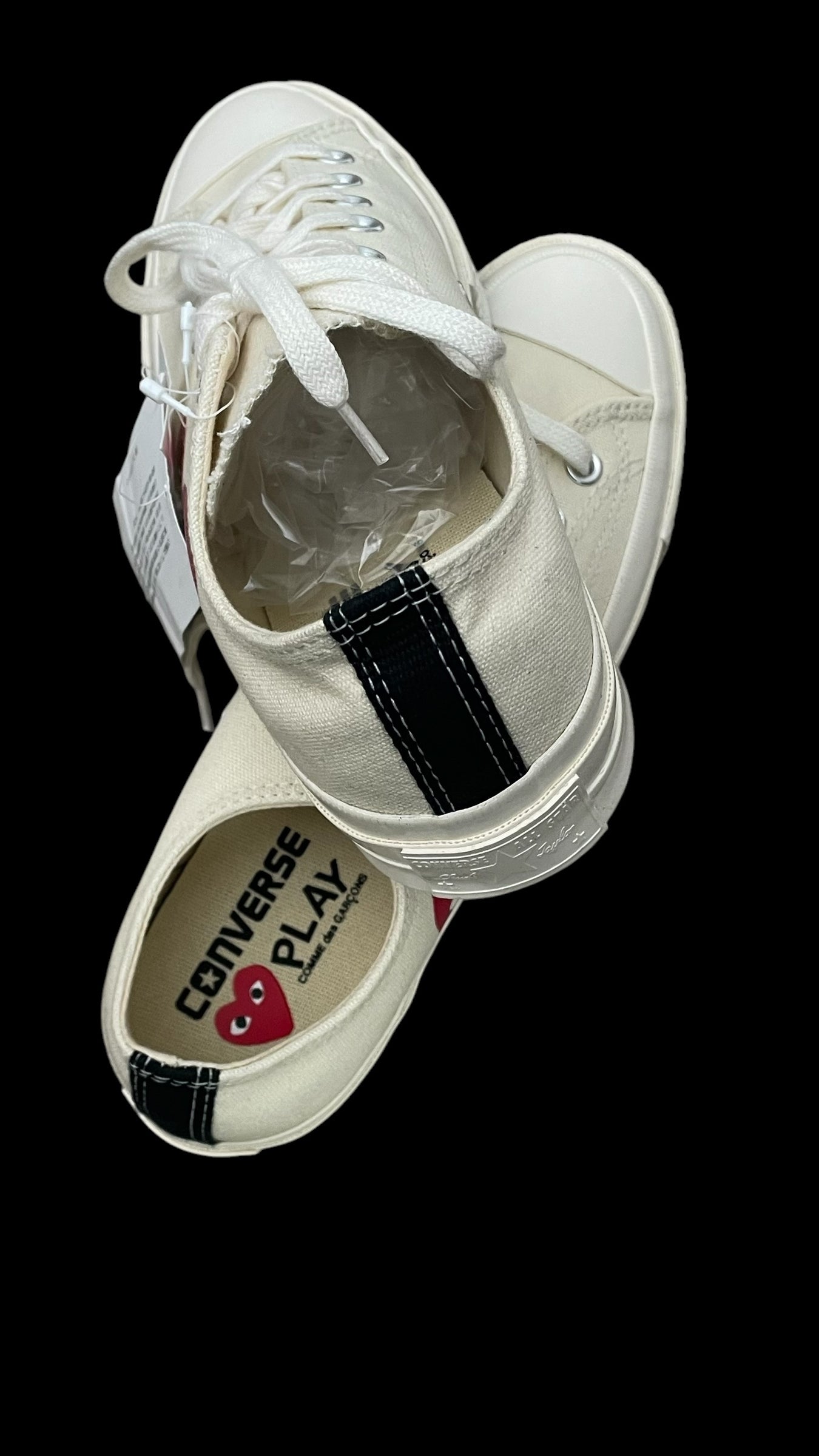 CdG Unisex Off White Converse Sneakers (Euro Unisex Size 41) U.K. Men’s 7.5, Women’s 9.5