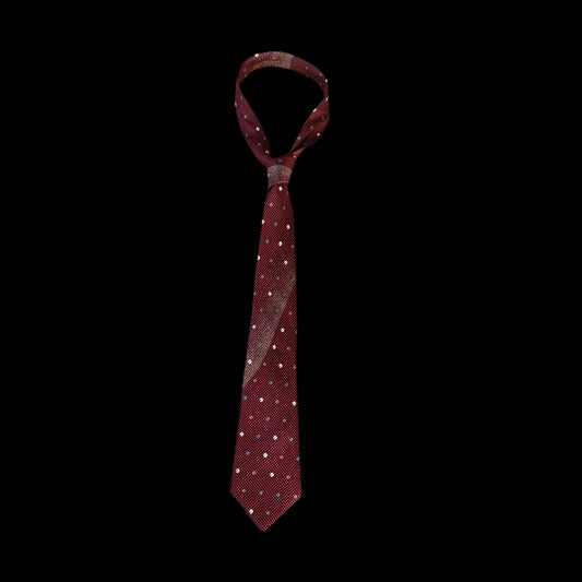 Vintage Burgundy Abstract Silk Tie By DEROCHE (8.1 cm by 142.3 cm)