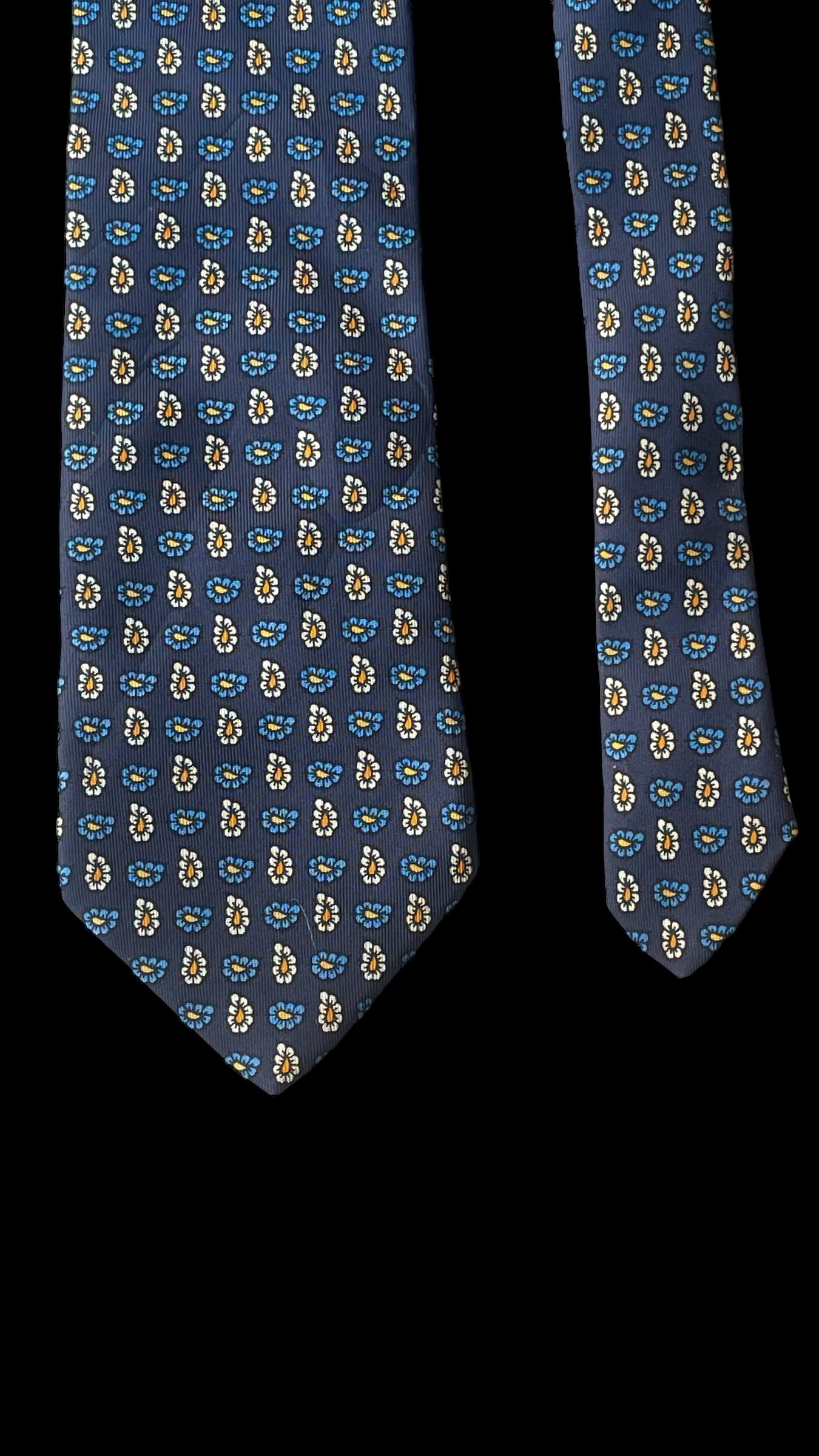 DRAKE’S Vintage navy-blue paisley silk tie (10 cm by 150 cm)