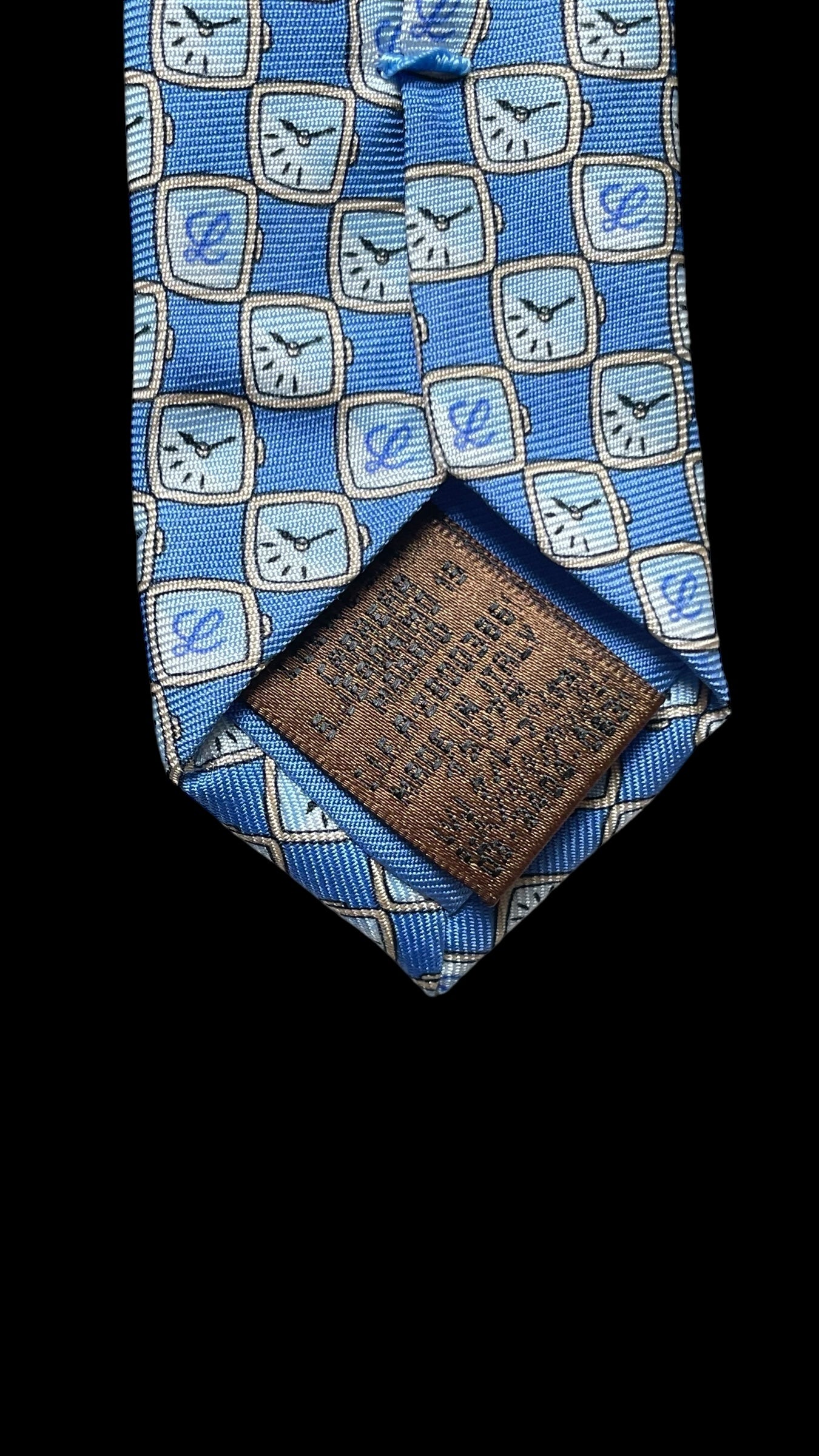 LOEWE Vintage Blue Logos Silk Tie (9 cm by 150 cm)