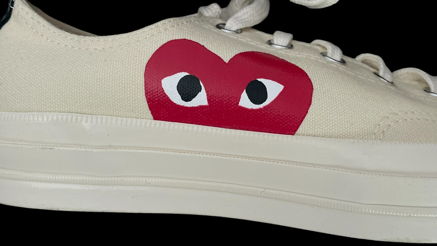 CdG Unisex Off White Converse Sneakers (Euro Unisex Size 41) U.K. Men’s 7.5, Women’s 9.5