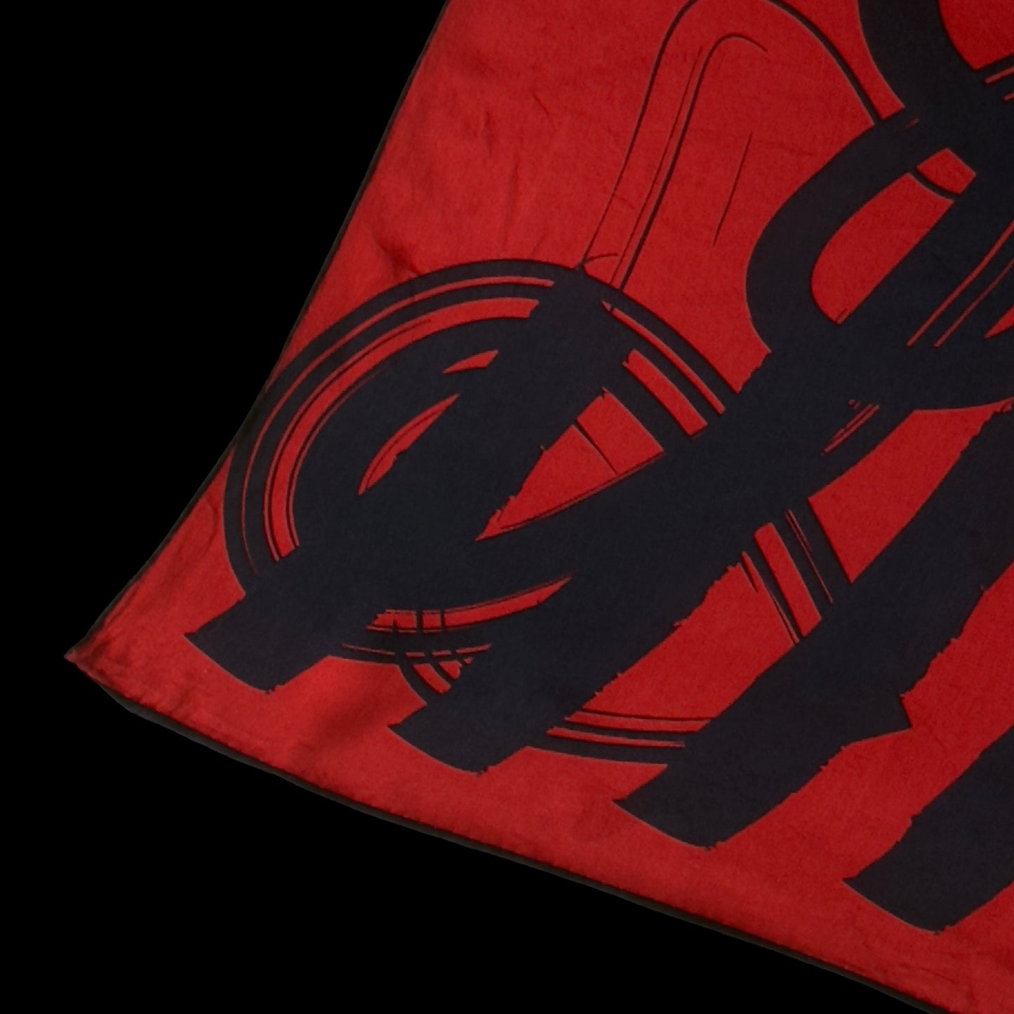 JEAN LOUIS SCHERRER Vintage Burgundy/Red Abstract Crepe Silk Scarf (69 cm by 65 cm)