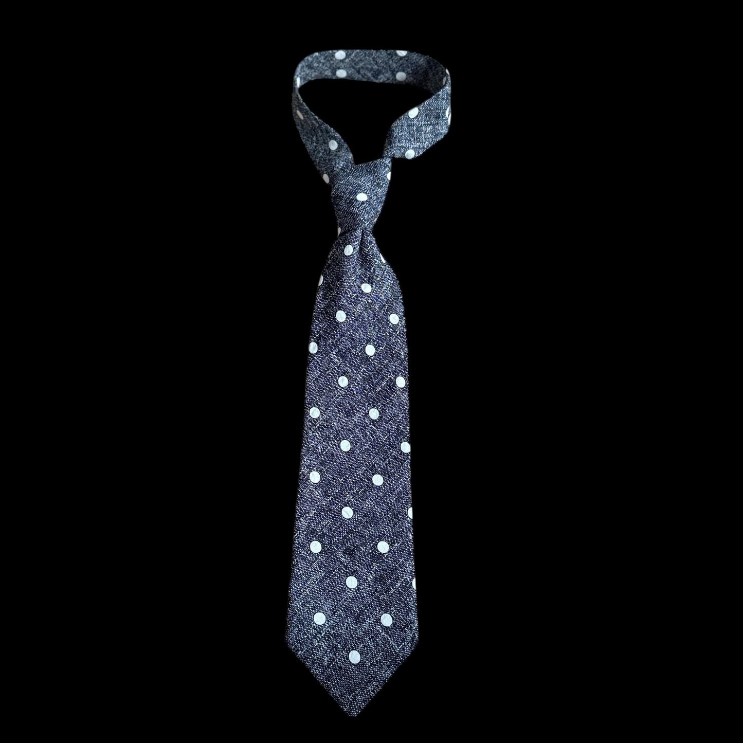 GEORGES RECH Vintage Black/White Polka Dots Silk Tie (9.7 cm by 144 cm)