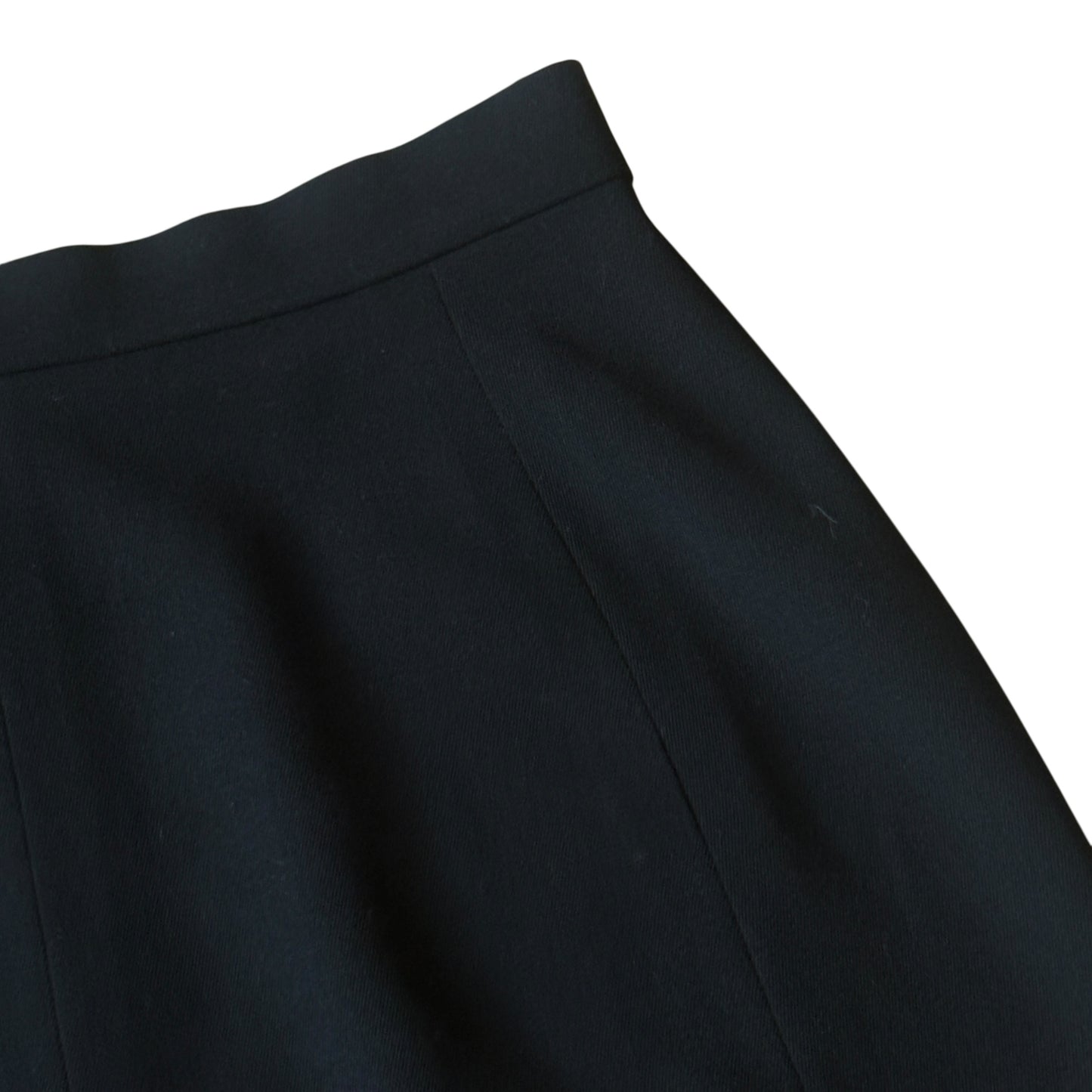 HERMES Vintage Black Wool Skirt. Size 46 (Large).