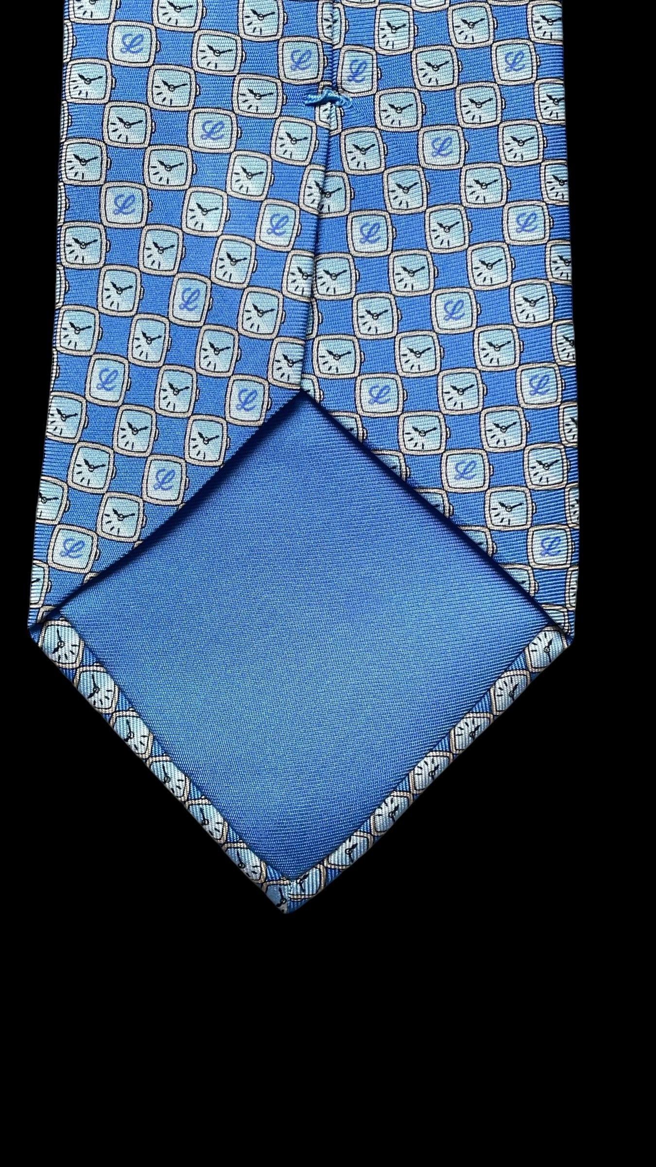 LOEWE Vintage Blue Logos Silk Tie (9 cm by 150 cm)