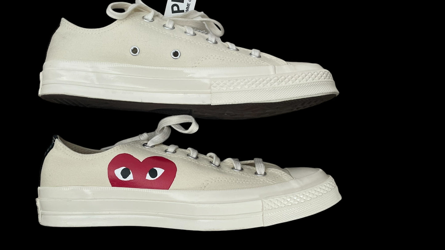 CdG Unisex Off White Converse Sneakers (Euro Unisex Size 41) U.K. Men’s 7.5, Women’s 9.5