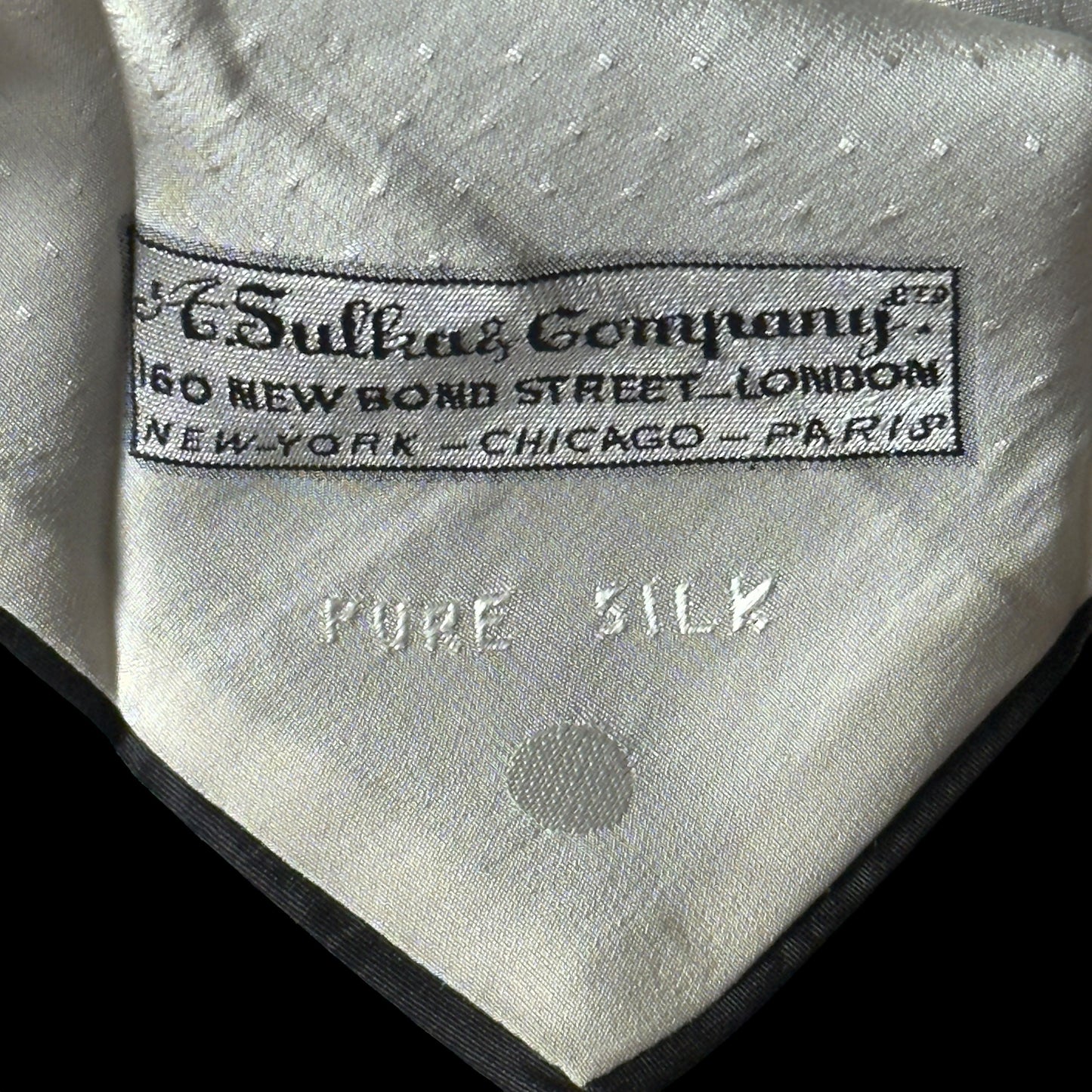 Vintage Black Abstract Silk Jacquard Tie By A. SULKA Company (6.5 cm by 132 cm)