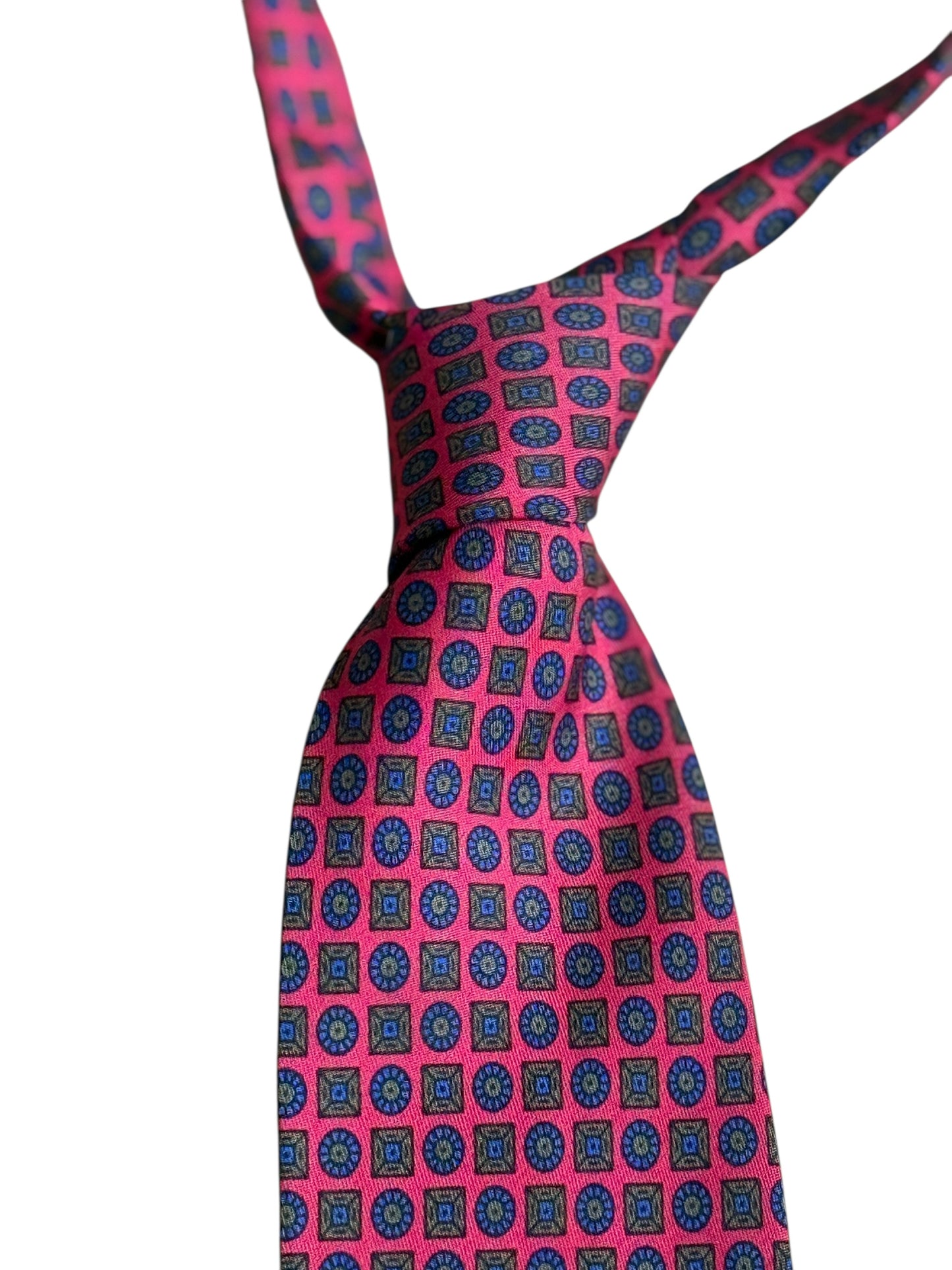 ALAIN FIGARET Vintage Red Dotted Silk Tie (9 cm by 149 cm)