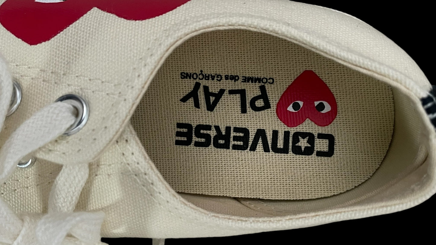 CdG Unisex Off White Converse Sneakers (Euro Unisex Size 41) U.K. Men’s 7.5, Women’s 9.5