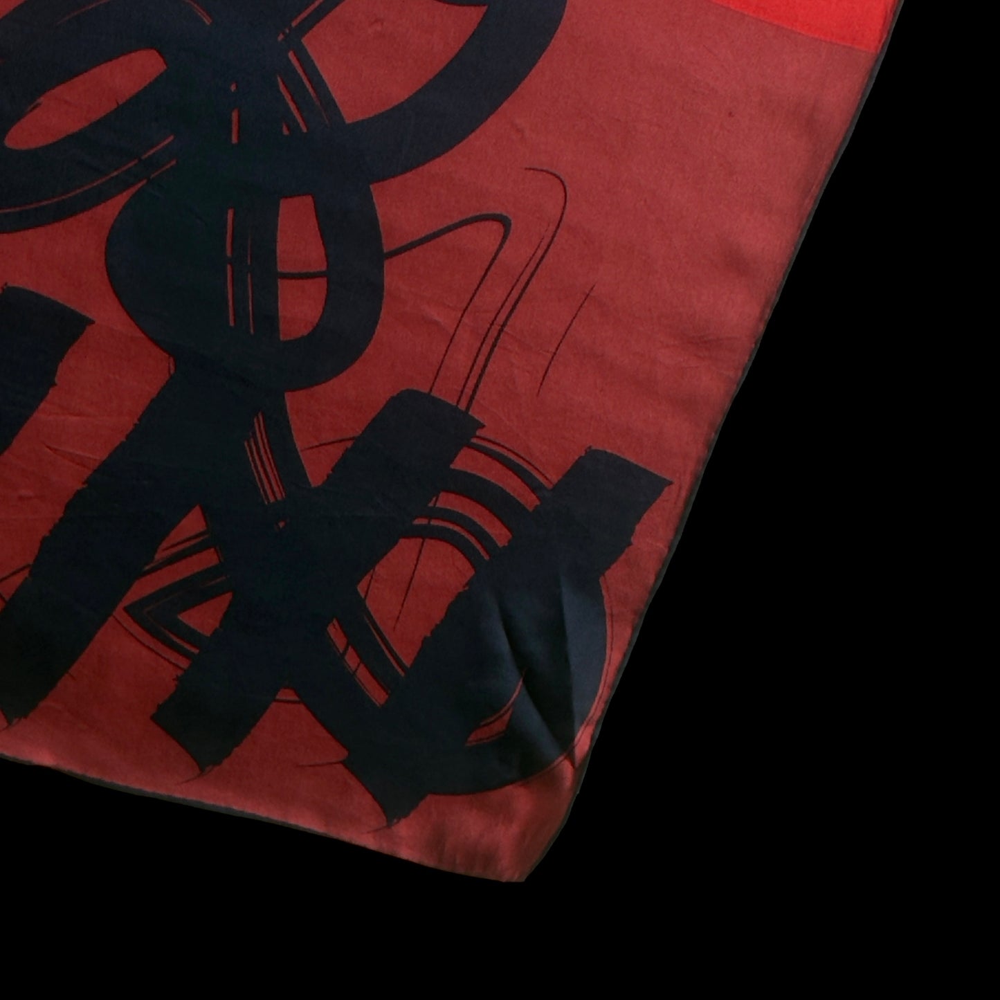 JEAN LOUIS SCHERRER Vintage Burgundy/Red Abstract Crepe Silk Scarf (69 cm by 65 cm)