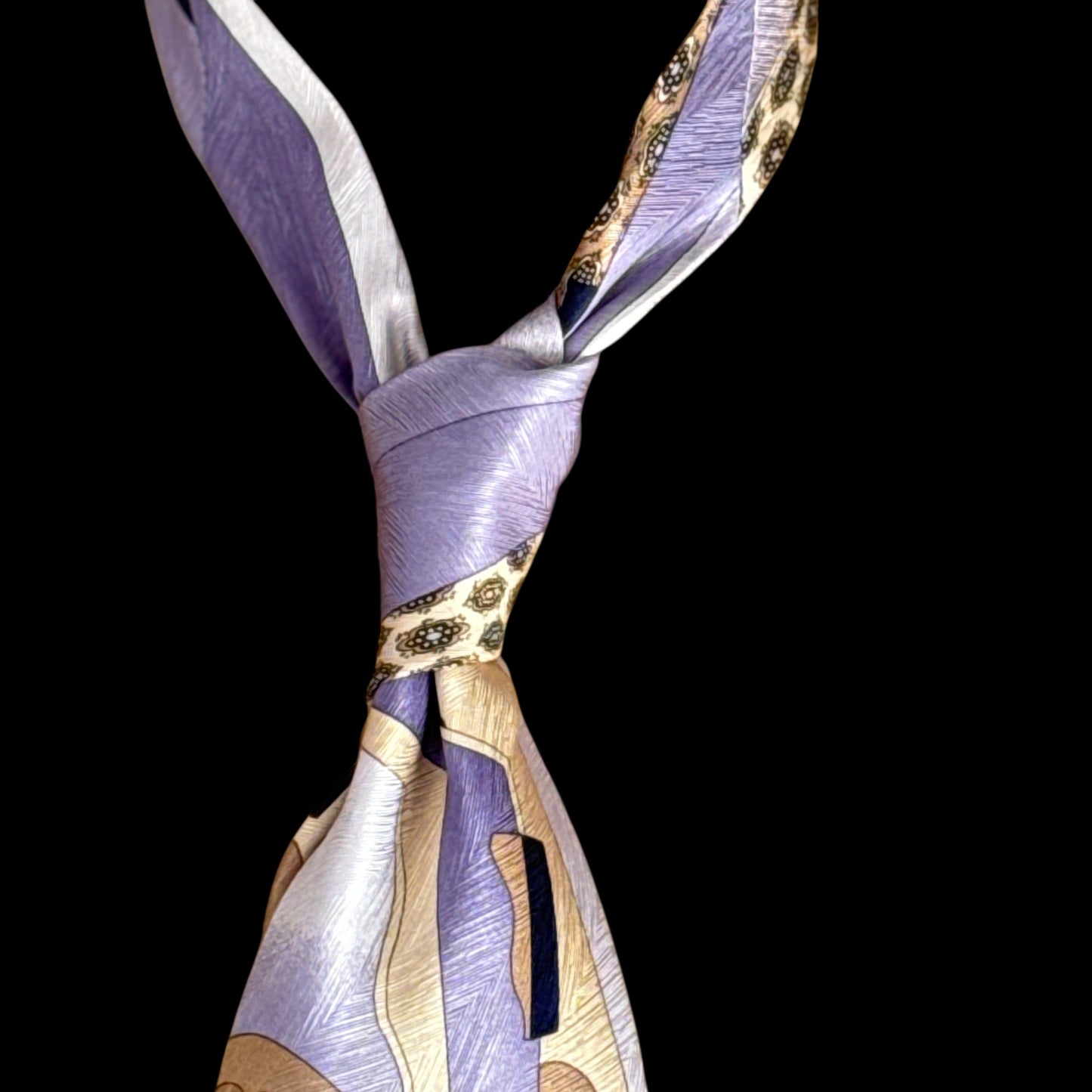 VITALIANO PANCALDI Vintage Lavender Abstract Crepe Silk Jacquard Tie (10 cm by 146 cm)