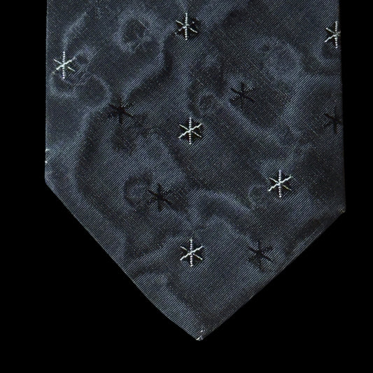 Vintage Black Abstract Silk Jacquard Tie By A. SULKA Company (6.5 cm by 132 cm)