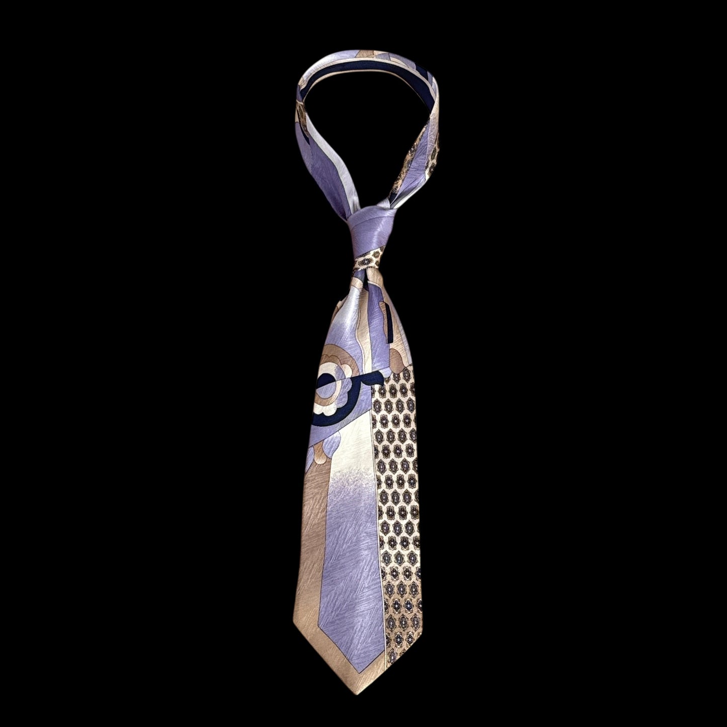 VITALIANO PANCALDI Vintage Lavender Abstract Crepe Silk Jacquard Tie (10 cm by 146 cm)