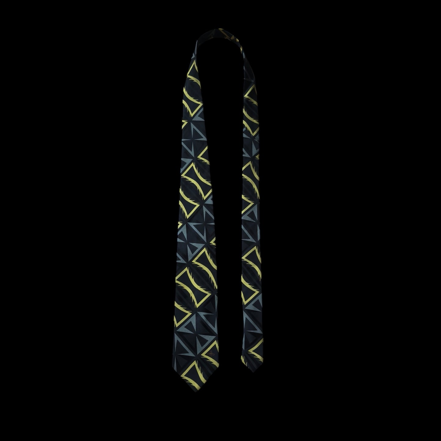 VIVIENNE WESTWOOD Black Abstract Silk Tie (8.7 cm by 153 cm) Medium Front Width.