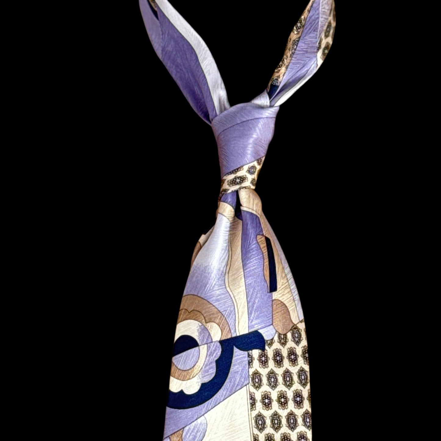 VITALIANO PANCALDI Vintage Lavender Abstract Crepe Silk Jacquard Tie (10 cm by 146 cm)