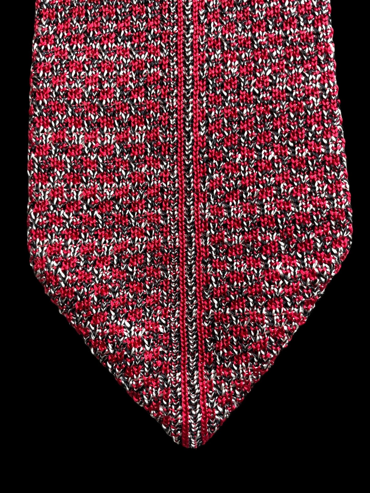 FABRI Vintage Red Knitted Silk Tie  (9.7 cm by 140.5 cm)