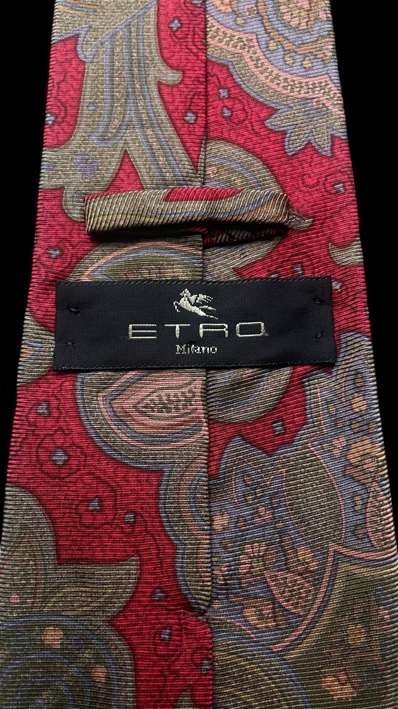 ETRO vintage bright-red paisley tie (9.3 cm by 148 cm)