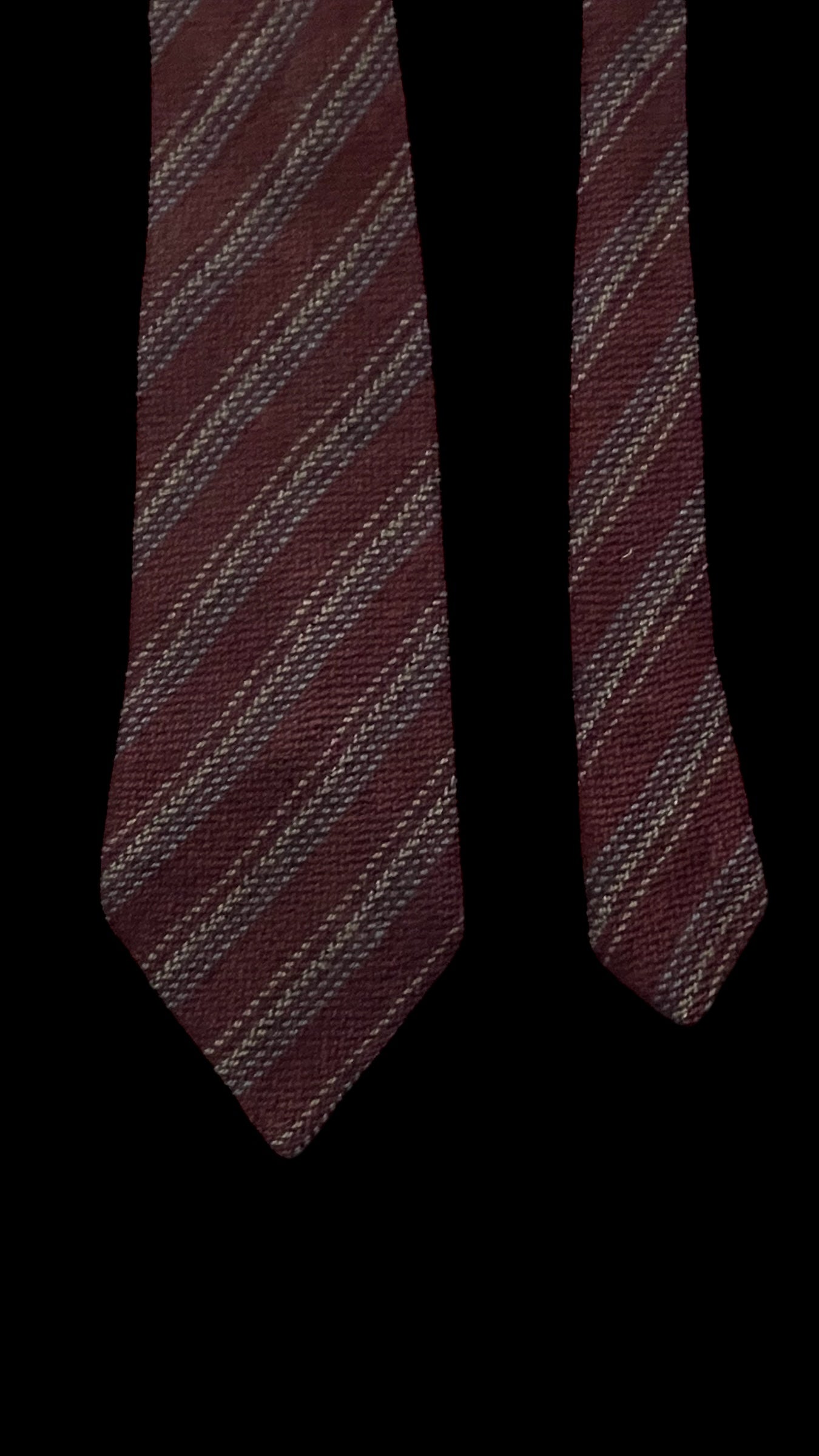 ERMENEGILDO ZEGNA Vintage Burgundy Stripes Cashmere-Wool Blended Tie (8.4 cm by 149 cm)&nbsp;